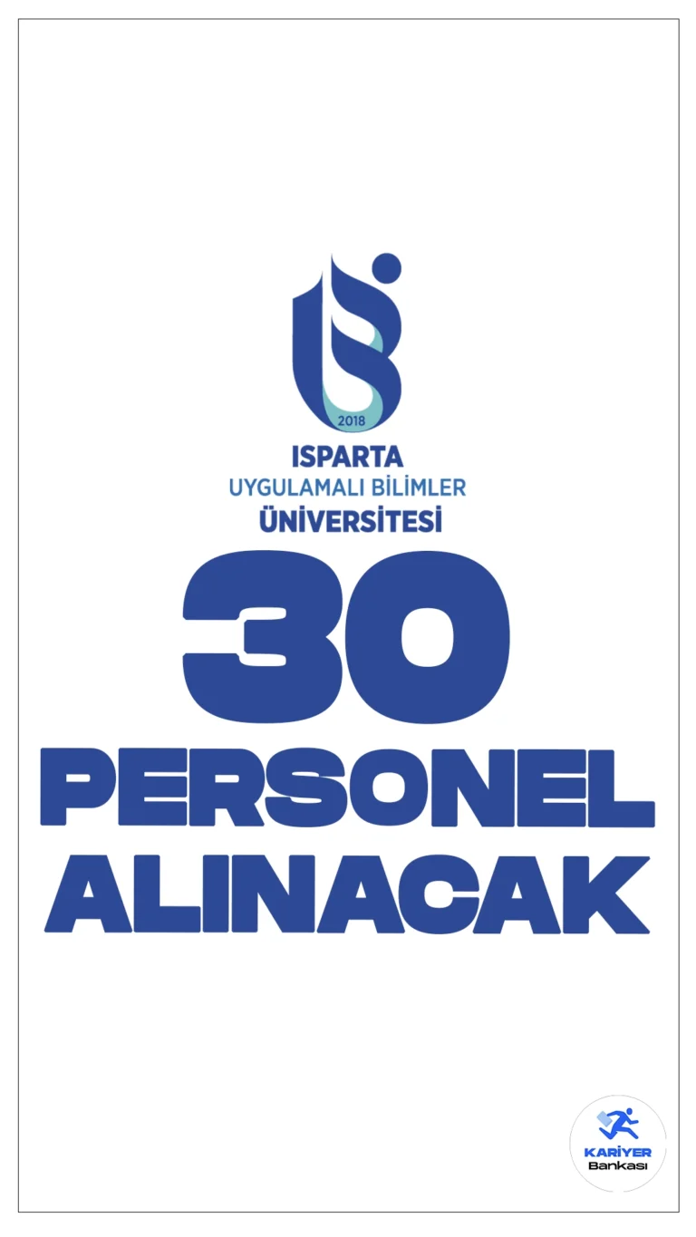 Isparta Uygulamalı Bilimler Üniversitesi 30 Personel Alımı Yapacak.Isparta Uygulamalı Bilimler Üniversitesi Rektörlüğü, 2024 yılı için çeşitli pozisyonlarda sözleşmeli personel alımı yapacağını duyurdu. Başvuruları 22 Mayıs itibarıyla alınacak. İşte alım yapılacak pozisyonlar ve aranan nitelikler:
