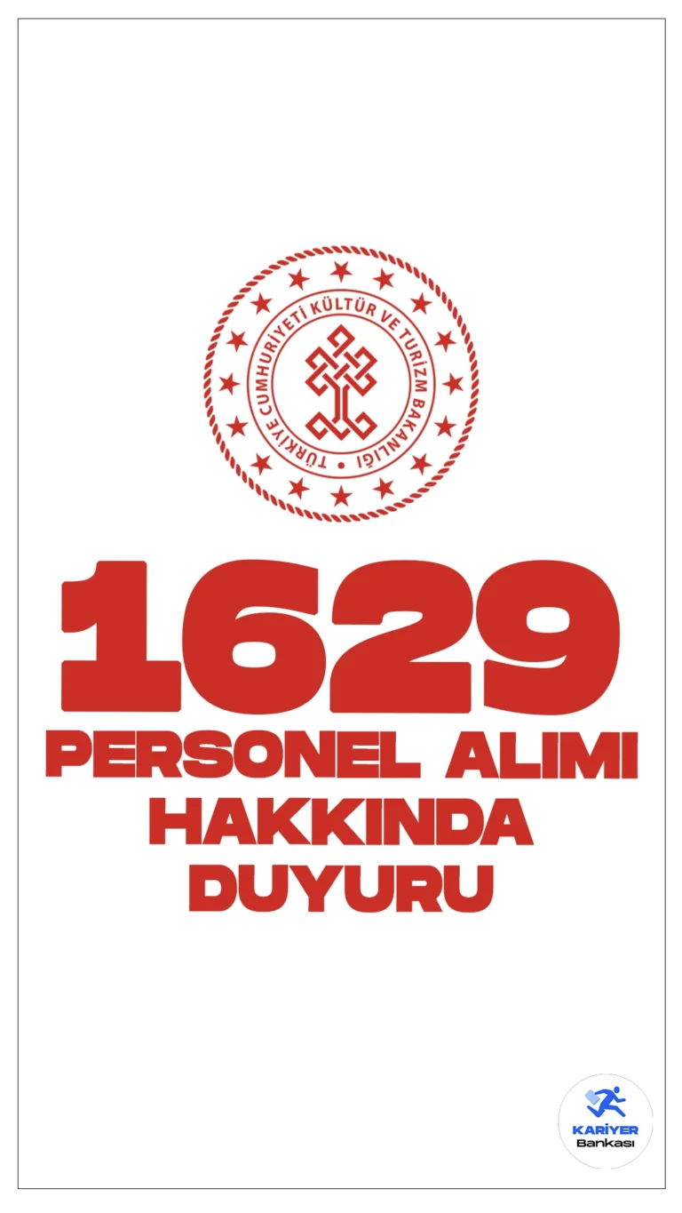 Kültür Bakanlığı 1629 Personel Alımı Yedek Adayları Hakkında Duyuru. Kültür ve Turizm Bakanlığı sayfasından yayımlanan duyuruya göre, başvuruları elektronik ortamda 25.01.2024-08.02.2024 tarihleri arasında alınan 1629 Sözleşmeli Personel Alımı kapsamında, atamaya esas belgelerini teslim etmeyen, feragat eden ve kriterleri tutmayan  Büro Personeli pozisyonu adaylarının yerine yerleştirilen YEDEK BÜRO PERSONELİ ADAYLARININ listesine yer verildi.