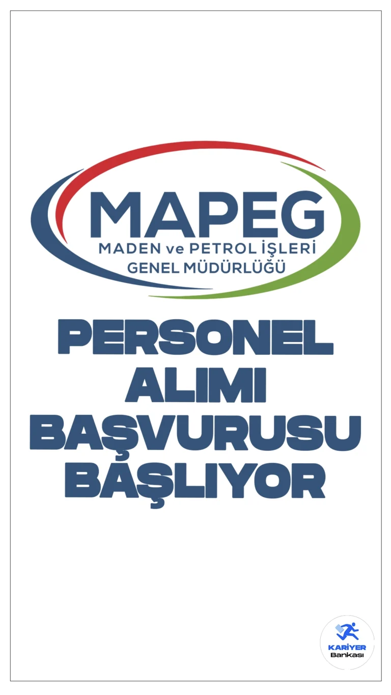 Enerji Bakanlığı MAPEG 10 Personel Alımı Başvuruları Başlıyor.Resmi Gazete'de yayımlanan duyuruda, MAPEG'e büro personeli, koruma ve güvenlik görevlisi ünvanlarında sözleşmeli personel alımı yapılacağı aktarıldı. Başvurular 13 Mayıs'ta başlıyor. Başvuru yapacak adayların genel ve özel şartları dikkatle incelemesi gerekmektedir.