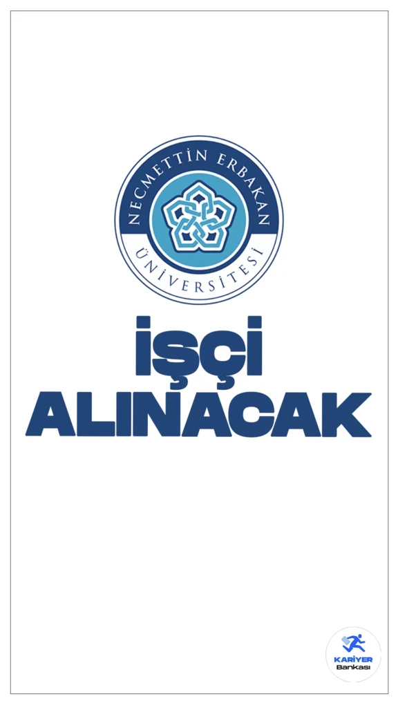 Necmettin Erbakan Üniversitesi (NEÜ) 25 İşçi Alımı Yapacak.Necmettin Erbakan Üniversitesi, 657 sayılı Devlet Memurları Kanunu’nun 4/D maddesi ve 4857 sayılı İş Kanunu gereği 5 engelli, 20 eski hükümlü ve terörle mücadelede malul sayılmayacak şekilde yaralanan işçi alımı yapacak. Başvurular noter kurası ve sözlü sınav yöntemiyle değerlendirilecektir.