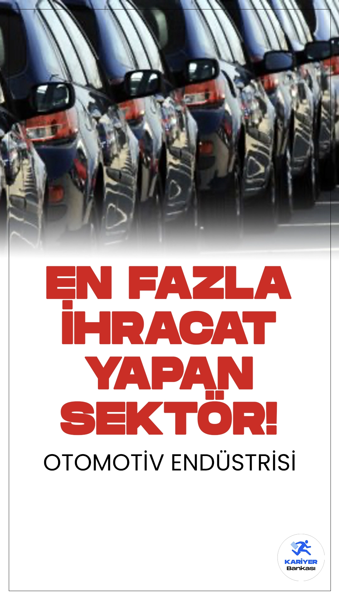 Otomotiv Endüstrisi Nisanda Zirvede.Otomotiv endüstrisi, nisanda en fazla ihracat yapan sektör olarak zirveye oturdu. Türkiye İhracatçılar Meclisi (TİM) verilerine göre, bu sektör, 2,7 milyar dolarlık ihracatla sanayi grubunda liderliği ele geçirdi.