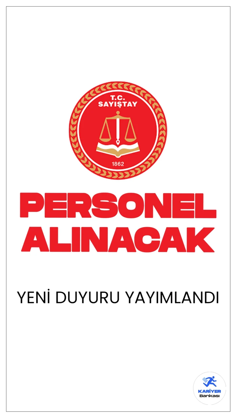 Sayıştay Başkanlığı 4 Personel Alımı Yapacak. Resmi Gazete'de yayımlanan duyuruya göre, Sayıştay Başkanlığına ön lisans mezunu büro personeli alımı yapılacak. Başvurular 15 Mayıs itibarıyla alınacak. İşte şartlar ve başvuru bilgileri..
