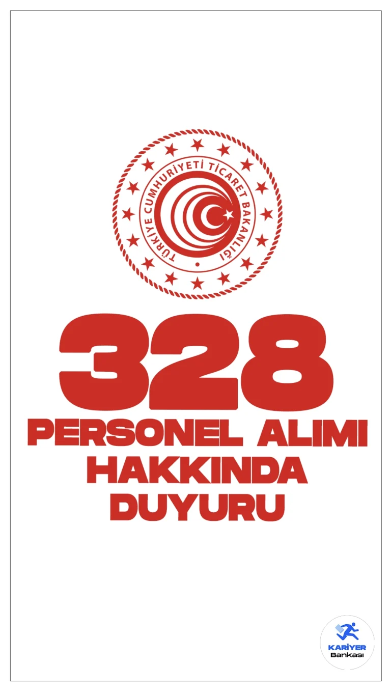Ticaret Bakanlığı 328 Personel Alımı Hakkında Duyuru Yayımlandı.Ticaret Bakanlığı sayfasından yayımlanan son dakika duyurusunda, 328 Sözleşmeli Personel alımı (Koruma ve Güvenlik Görevlisi ve Destek Personeli) kapsamında, Ticaret Bakanlığı yedek aday olarak yerleşen ve sırası gelen adayların atanabilmeleri için istenilen evrakları belirtilen adrese 14 Haziran 2024 tarihi saat 18:00'e kadar teslim etmeleri gerektiği aktarıldı.