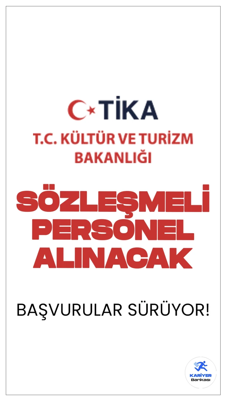 TİKA 13 Personel Alımı Başvuruları Sürüyor.Resmi Gazete'de yayımlanan duyuruya göre, TİKA Türk İşbirliği ve Koordinasyon Ajansına destek personeli(temizlik-yemekhane servis elemanı, şoför) ünvanlarında sözleşmeli personel alımı yapılacak. Başvuru yapacak adayların genel şartların yanı sıra, özel şartları da taşıması gerekmektedir.