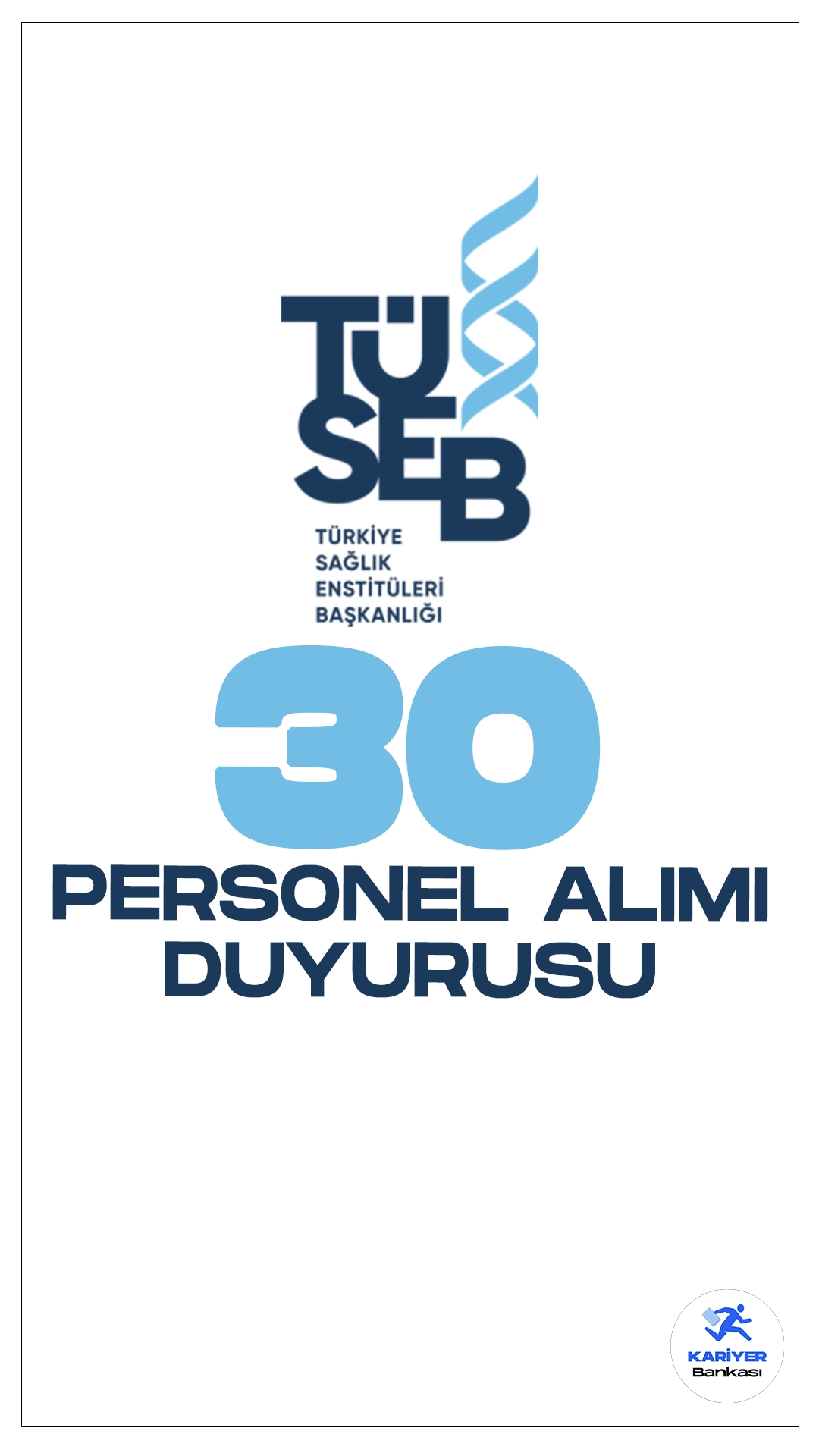 TÜSEB 30 Personel Alımı Duyurusu Yayımlandı. Resmi Gazete'de yayımlanan duyuruda, Türkiye Sağlık Enstitüleri Başkanlığına (TÜSEB) koruma ve güvenlik görevlisi, hizmet ve şoför ünvanlarında personel alımı yapılacağı aktarıldı. Kontenjan dağılımı ve başvuru bilgilerine dair detaylar bu haberimizde.