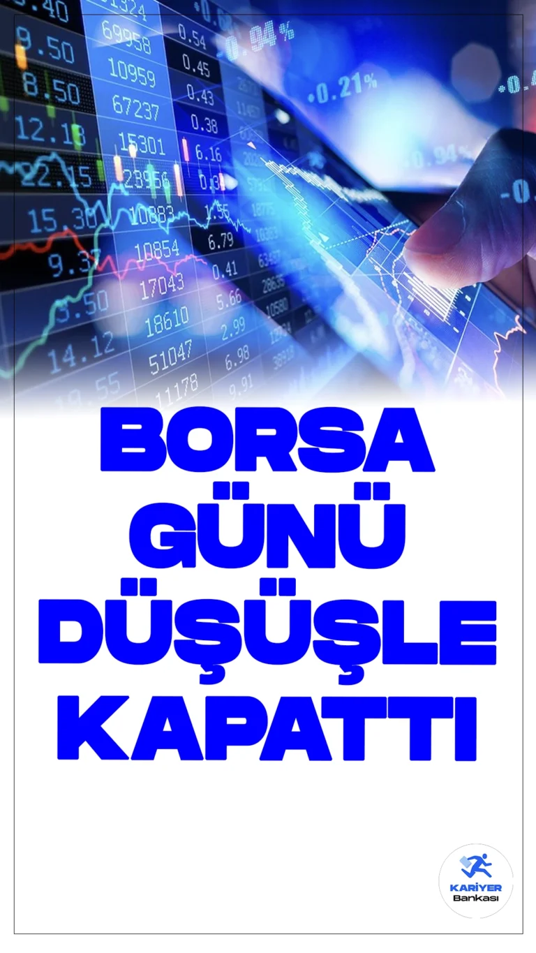 Borsa İstanbul Günü Düşüşle Kapattı.Borsa İstanbul'da BIST 100 endeksi, günü yüzde 0,13 değer kaybıyla 10.350,96 puandan tamamladı. Endeks, önceki kapanışa göre 13,61 puan azalırken, toplam işlem hacmi 107,7 milyar lira oldu.