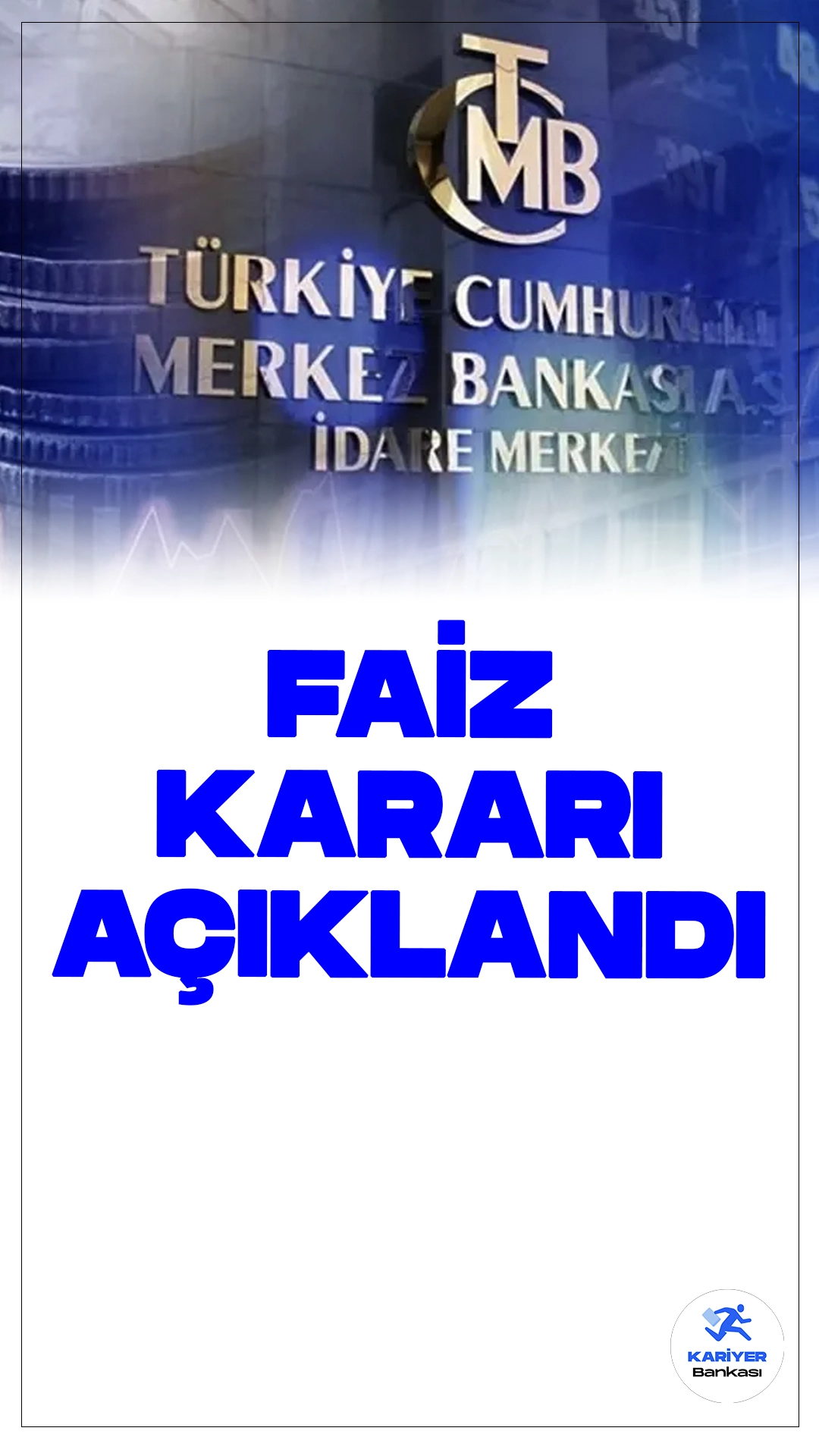 Merkez Bankası Faiz Kararını Açıkladı.Türkiye Cumhuriyet Merkez Bankası, politika faizini beklentiler dahilinde değiştirmeyerek yüzde 50 seviyesinde sabit tuttu.