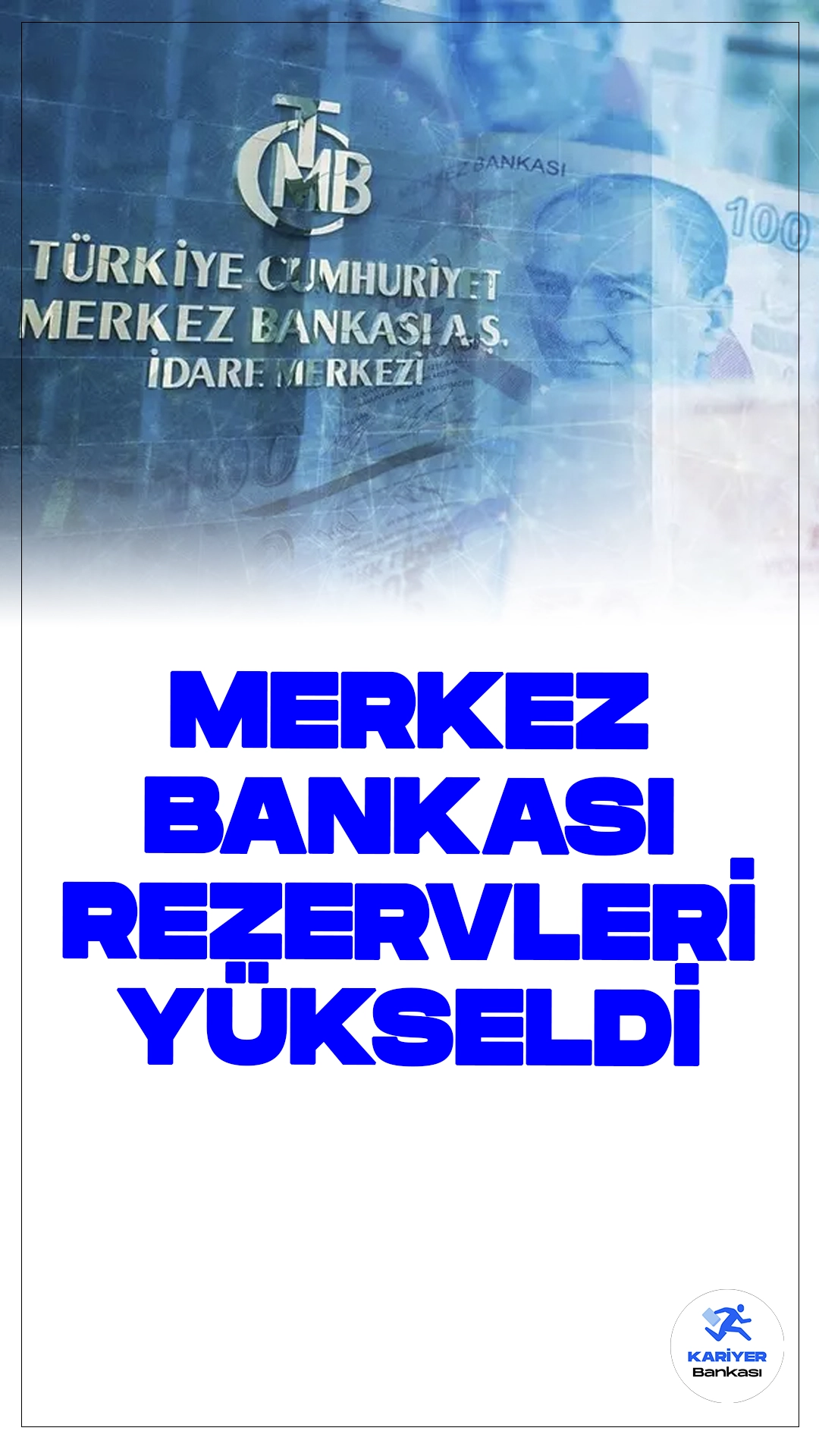 Merkez Bankası Rezervleri 143,6 Milyar Dolara Yükseldi.Türkiye Cumhuriyet Merkez Bankası (TCMB) toplam rezervleri, 31 Mayıs haftasında bir önceki haftaya göre 1 milyar 406 milyon dolar artarak 143 milyar 648 milyon dolara ulaştı.