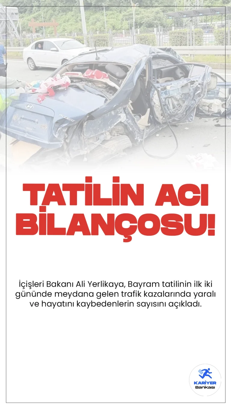 Bayram Tatilinde Trafik Kazaları: 16 Kişi Hayatını Kaybetti.Bayram tatilinin ilk iki gününde meydana gelen trafik kazalarında 16 kişi hayatını kaybetti, 2 bin 716 kişi yaralandı. İçişleri Bakanı Ali Yerlikaya, bu üzücü verileri sosyal medya hesabından paylaştı.