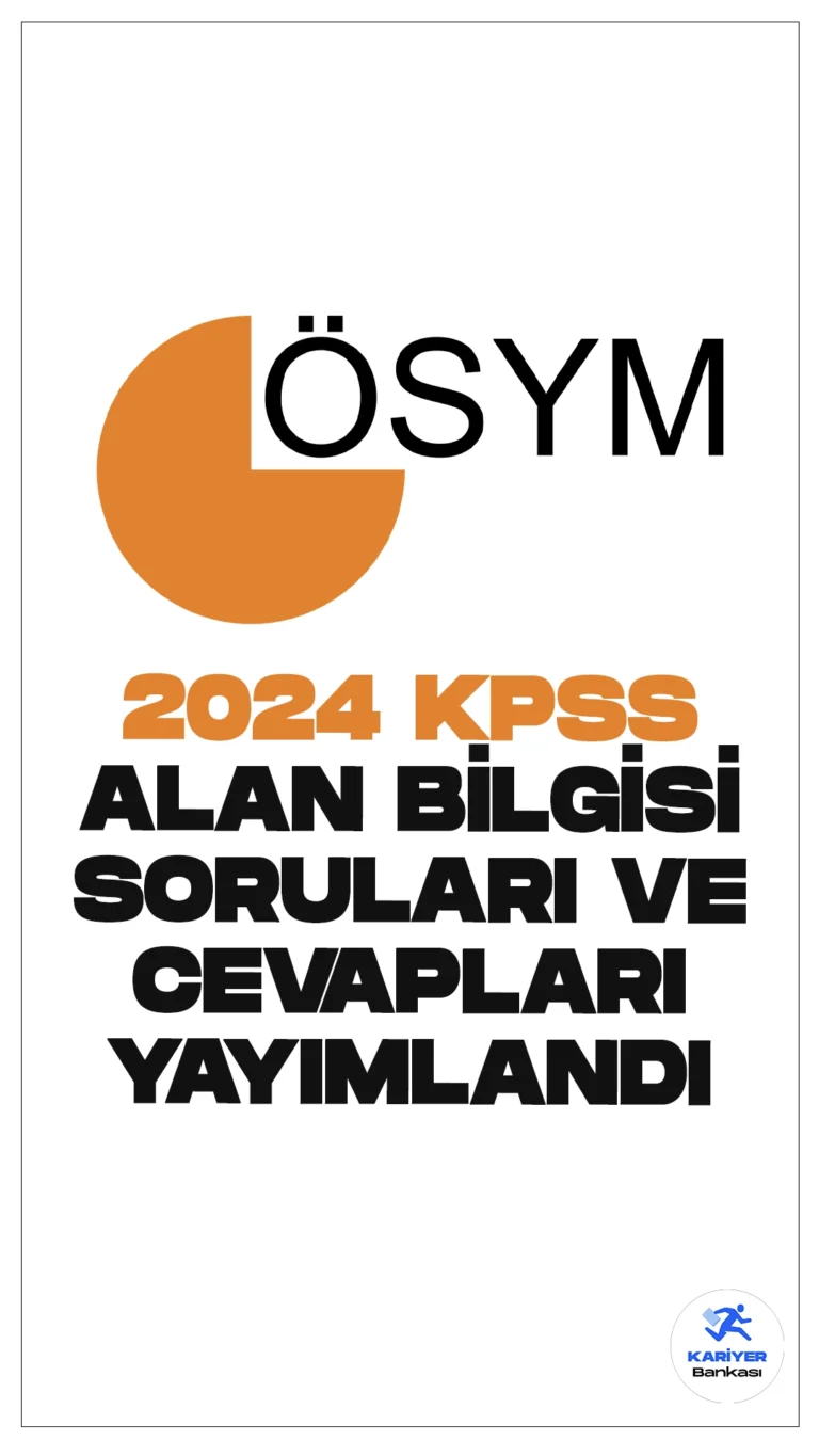2024 KPSS Alan Bilgisi Temel Soru Kitapçıkları ve Cevap Anahtarları Yayımlandı.ÖSYM sayfasından yayımlanan duyuruda, 20-21 Temmuz 2024 tarihlerinde uygulanan 2024-KPSS Lisans Sınavı’nın Alan Bilgisi oturumlarına ait (Kamu Yönetimi, Uluslararası İlişkiler, Çalışma Ekonomisi ve Endüstri İlişkileri, Hukuk, İktisat, Maliye, İşletme, Muhasebe ve İstatistik)Temel Soru Kitapçıkları ile Cevap Anahtarları’nın % 10’unun erişime açıldığı aktarıldı.