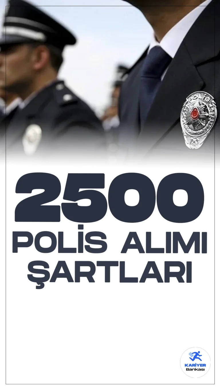 PMYO 2500 polis alımı başvuruları sürüyor. Başvuru şartları ve başvuru sayfasına dair tüm detaylar Kariyerbankasi.net'in bu haberinde.İlgili alım duyurusuna göre, 2024 yılı Polis Akademisi Başkanlığına bağlı Polis Meslek Yüksekokullarına 2 bin erkek, 500 kadın olmak üzere 2 bin 500 polis alımı yapılacak.2024 yılı polis alımı şartları neler? İşte şartlar ve başvuru bilgileri...