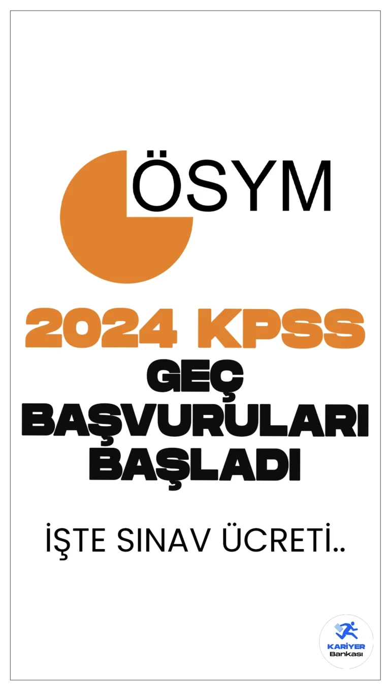2024 KPSS Ön Lisans Geç Başvuruları Başladı.ÖSYM sayfasından yayımlanan duyuruya göre, 1 Eylül 2024 tarihinde uygulanacak 2024 Kamu Personel Seçme Sınavı (2024-KPSS Ön Lisans), geç başvuruları saat 10:00 itibarıyla alınmaya başlandı. Başvurular, yarın (10 Temmuz 2024) saat 23:59'da sona erecek.