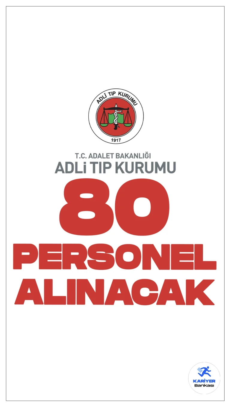 Adli Tıp Kurumu (ATK) 80 Sözleşmeli Personel Alımı Yapacak.Adli Tıp Kurumu, merkez ve taşra teşkilatında görevlendirilmek üzere 80 sözleşmeli personel alımı yapacağını duyurdu. Başvuru yapacak adayların 2022 KPSS'den en az 70 puan almış olması gerekmektedir. İşte şartlar ve başvuru bilgileri.