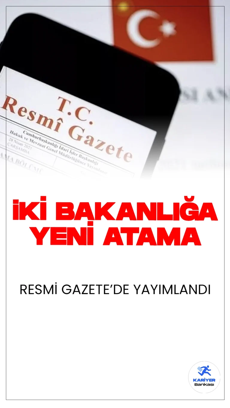 Resmi Gazete'de Yayımlandı! İki Bakanlıkta Değişim.Cumhurbaşkanlığı tarafından yapılan yeni atama kararları, bugün Resmi Gazete'de yayımlandı. Karar numarası 2024/186 olan atama kararları ile iki bakanlıkta görev değişimi yaşandı.