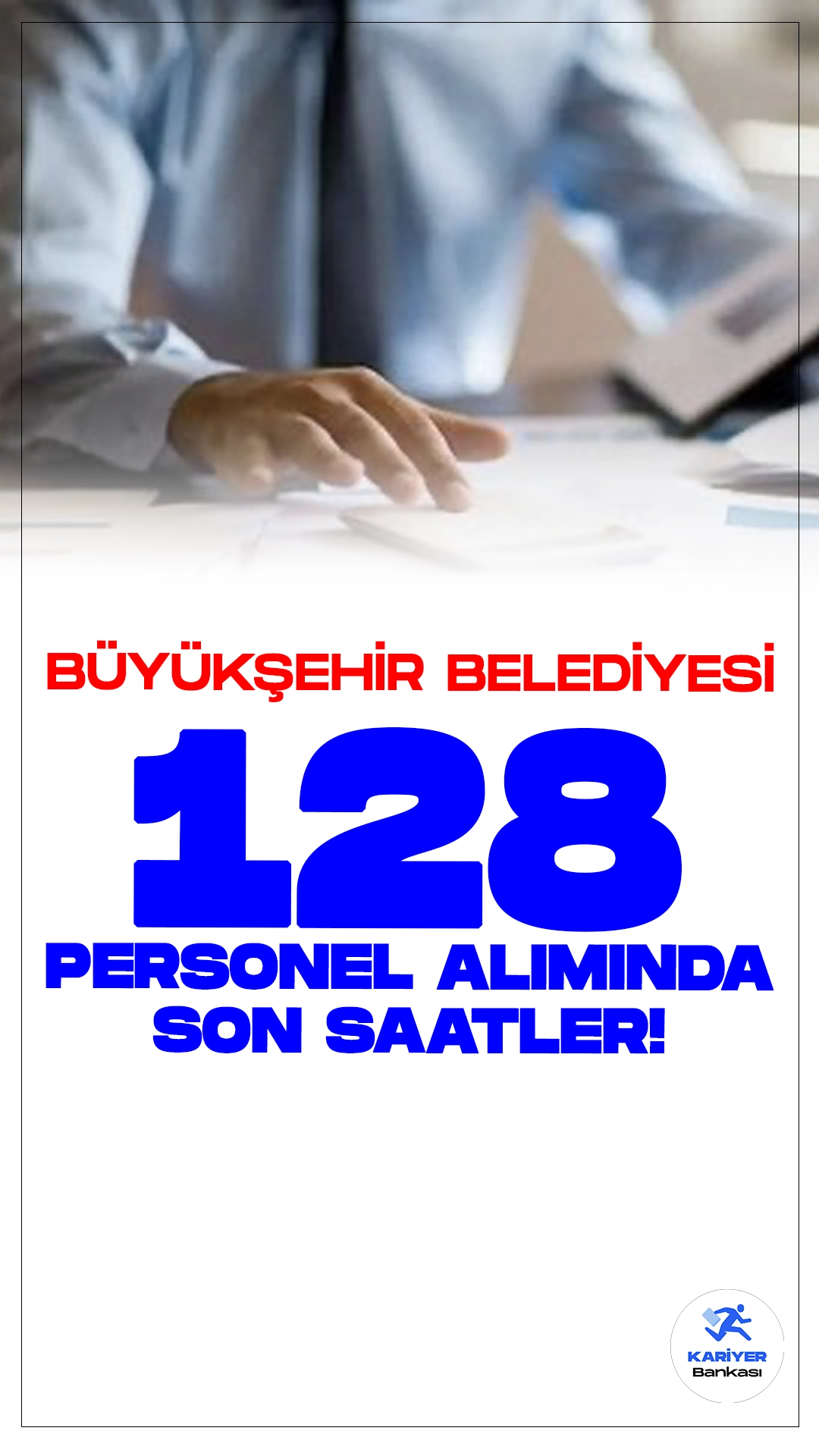 Şanlıurfa Büyükşehir Belediyesi 128 Personel Alımında Son Saatler.Şanlıurfa Büyükşehir Belediyesi, çeşitli pozisyonlarda personel alımı yapacak.Beden işçisi, güvenlik personeli ve şoför pozisyonlarına başvuru işlemlerinde son saatlere girildi. Başvurular bugün(27 Temmuz) saat 17:00'da sona erecek. İşte şartlar ve başvuru bilgileri.
