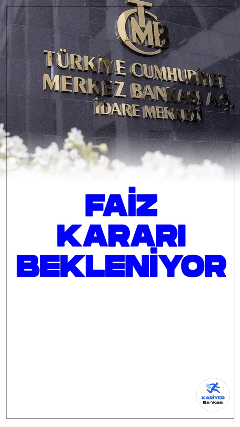 Merkez Bankası Faiz Kararını Açıklayacak.Merkez Bankası Para Politikası Kurulu faiz kararını bugün açıklayacak. Banka, bir önceki toplantıda politika faizini yüzde 50 seviyesinde sabit tutmuştu.
