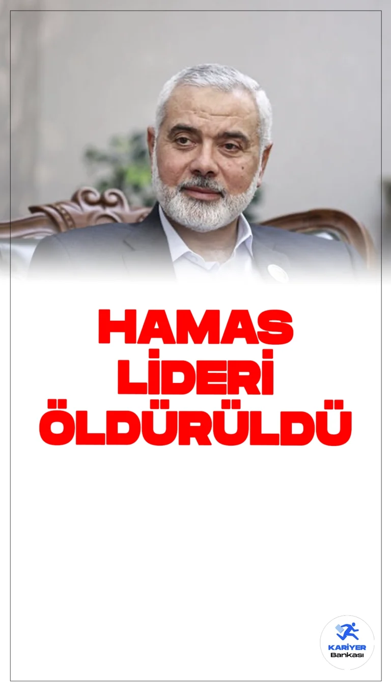 Hamas Lideri İsmail Haniye Öldürüldü.Hamas lideri İsmail Haniye, bu sabah İran’ın başkenti Tahran’da gerçekleştirilen bir saldırıda hayatını kaybetti. Hamas, saldırının İsrail tarafından düzenlendiğini açıkladı.