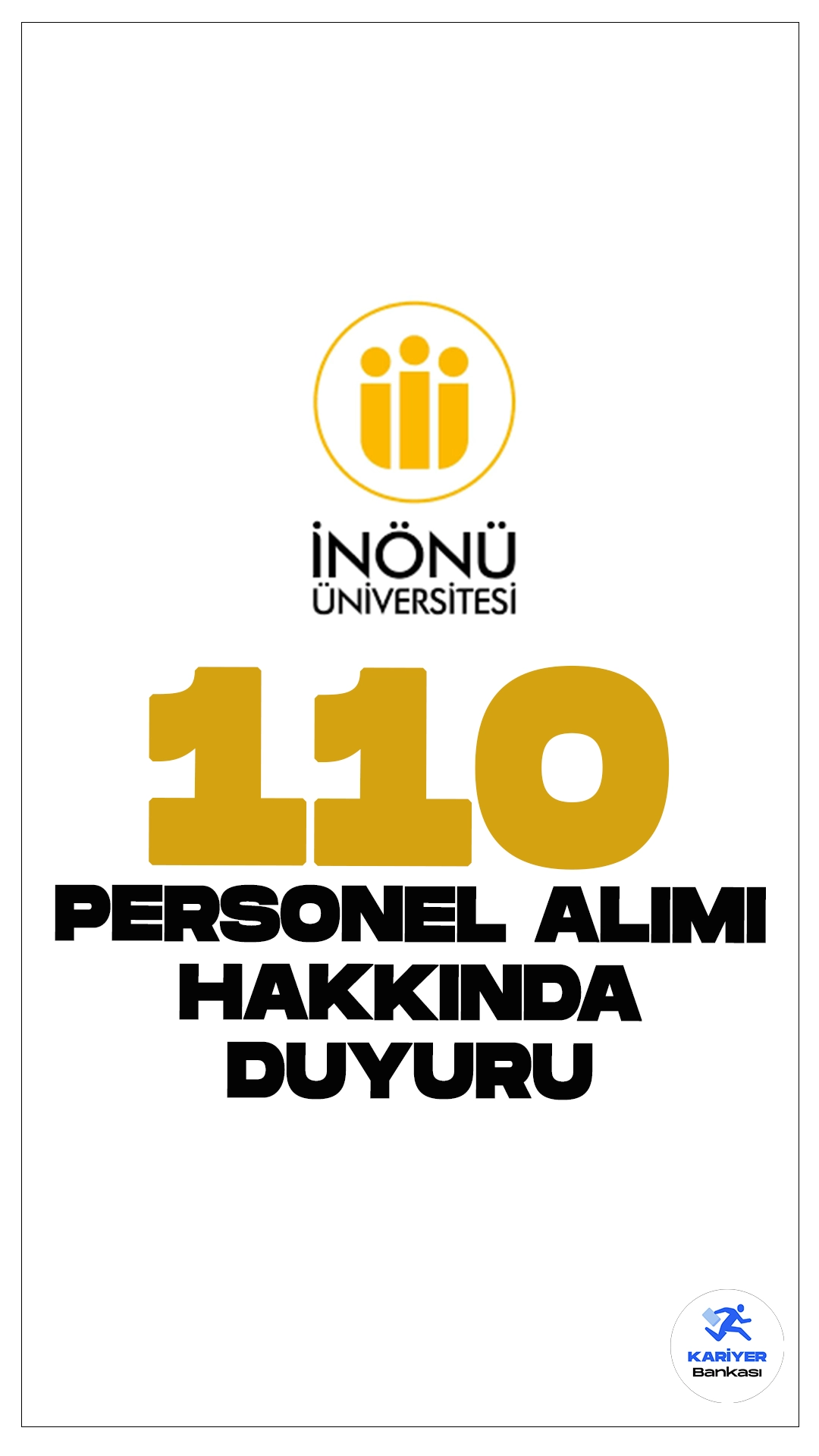 İnönü Üniversitesi 110 Personel Alımı Hakkında Duyuru Yayımlandı. Resmi Gazete'nin 18 Temmuz 2024 tarihli yayımlanan duyurusuna göre, İnönü Üniversitesi 110 sözleşmeli personel alımı ilanını iptal etti.