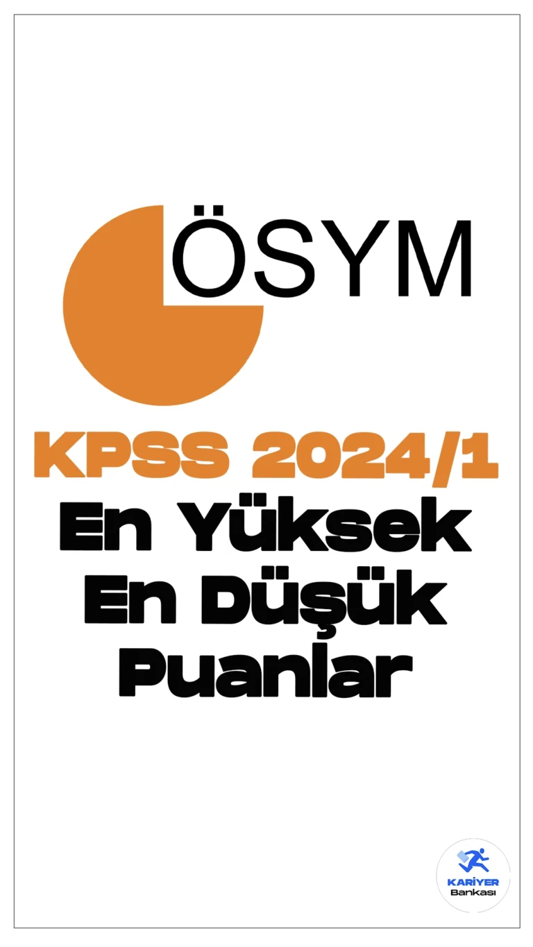 KPSS 2024/1 En Yüksek En Düşük Puanlar Belli Oldu.ÖSYM tarafından KPSS 2024/1 tercih sonuçlarının açıklanmasıyla en yüksek ve en düşük puanlar da belli oldu. 2024/1 merkezi atama kapsamında ortaöğretim, ön lisans ve lisans düzeyinden adayların tercihleri alındı.