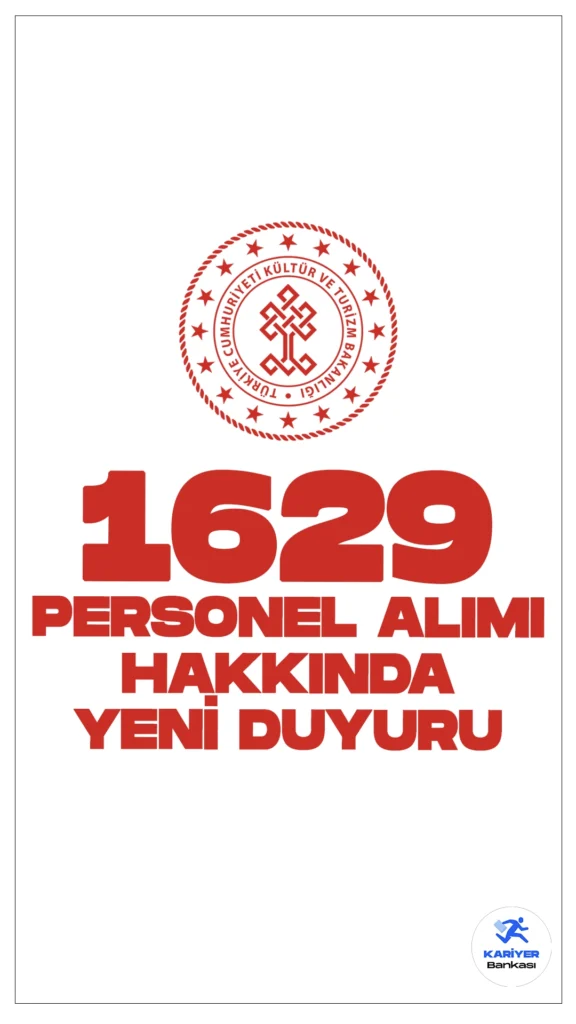 Kültür ve Turizm Bakanlığı 1629 Personel Alımı Kapsamında Sınav Sonuç Duyurusu. Kültür ve Turizm Bakanlığı sayfasından yayımlanan duyuruda, 1629 personel alımı kapsamında kütüphaneci sözlü sınav sonuçlarının açıklandığı aktarıldı.