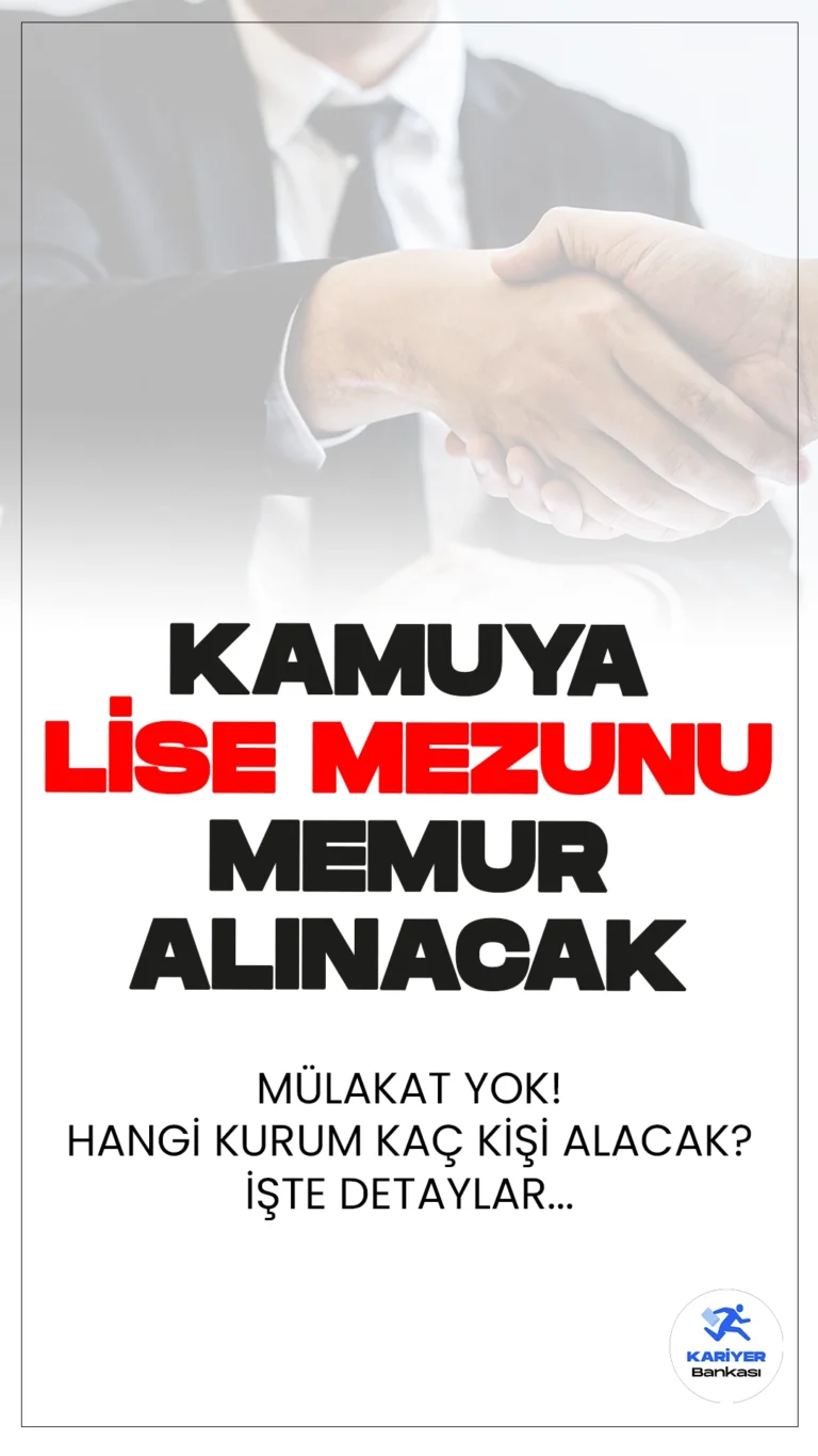 Kamuya Lise Mezunu 115 Memur Alımı Yapılacak. KPSS 2024/1 tercih kılavuzunun yayımlanmasıyla, ÖSYM üzerinden lise mezunu adayların tercihleri başladı. Tercih yapacak adayların belirtilen şartları, nitelik kodları ve özel koşulları dikkatle incelemesi gerekmektedir.