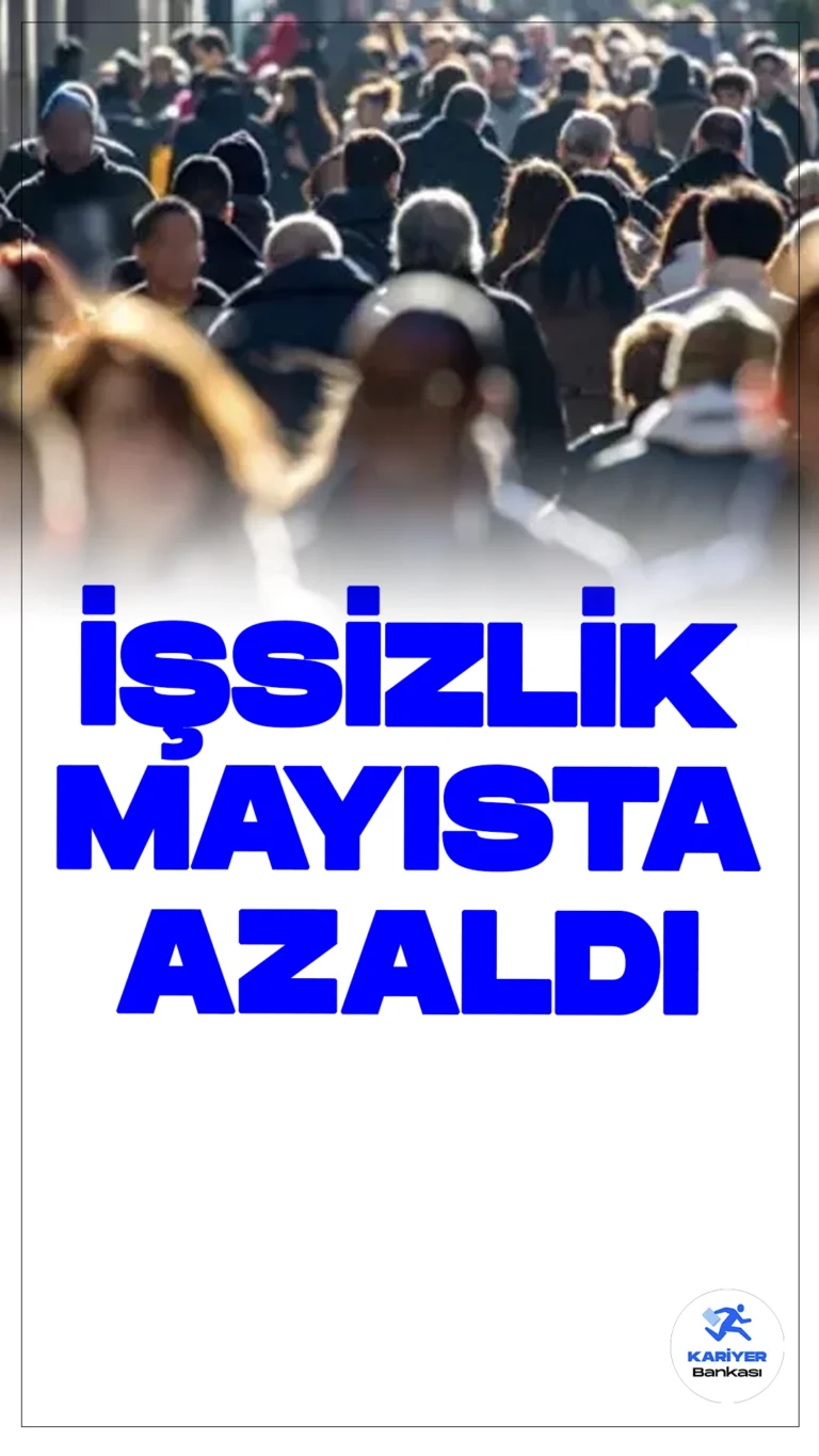 Türkiye'de İşsizlik Oranı Mayısta Azaldı.Türkiye İstatistik Kurumu (TÜİK), Mayıs ayına ilişkin iş gücü istatistiklerini açıkladı. Türkiye genelinde işsizlik oranı, mayısta bir önceki aya göre 0,1 puan azalarak yüzde 8,4 oldu.