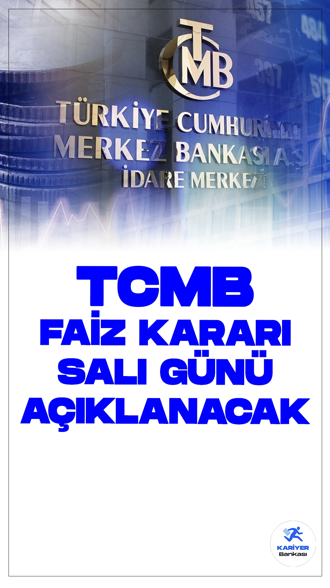 TCMB Faiz Kararını Salı Günü Açıklayacak.Türkiye Cumhuriyet Merkez Bankası (TCMB) Para Politikası Kurulu, 23 Temmuz Salı günü Merkez Bankası Başkanı Fatih Karahan başkanlığında toplanacak. Saat 14.00'te faiz kararı açıklanacak. Bir önceki toplantıda politika faizi %50 seviyesinde sabit tutulmuştu.