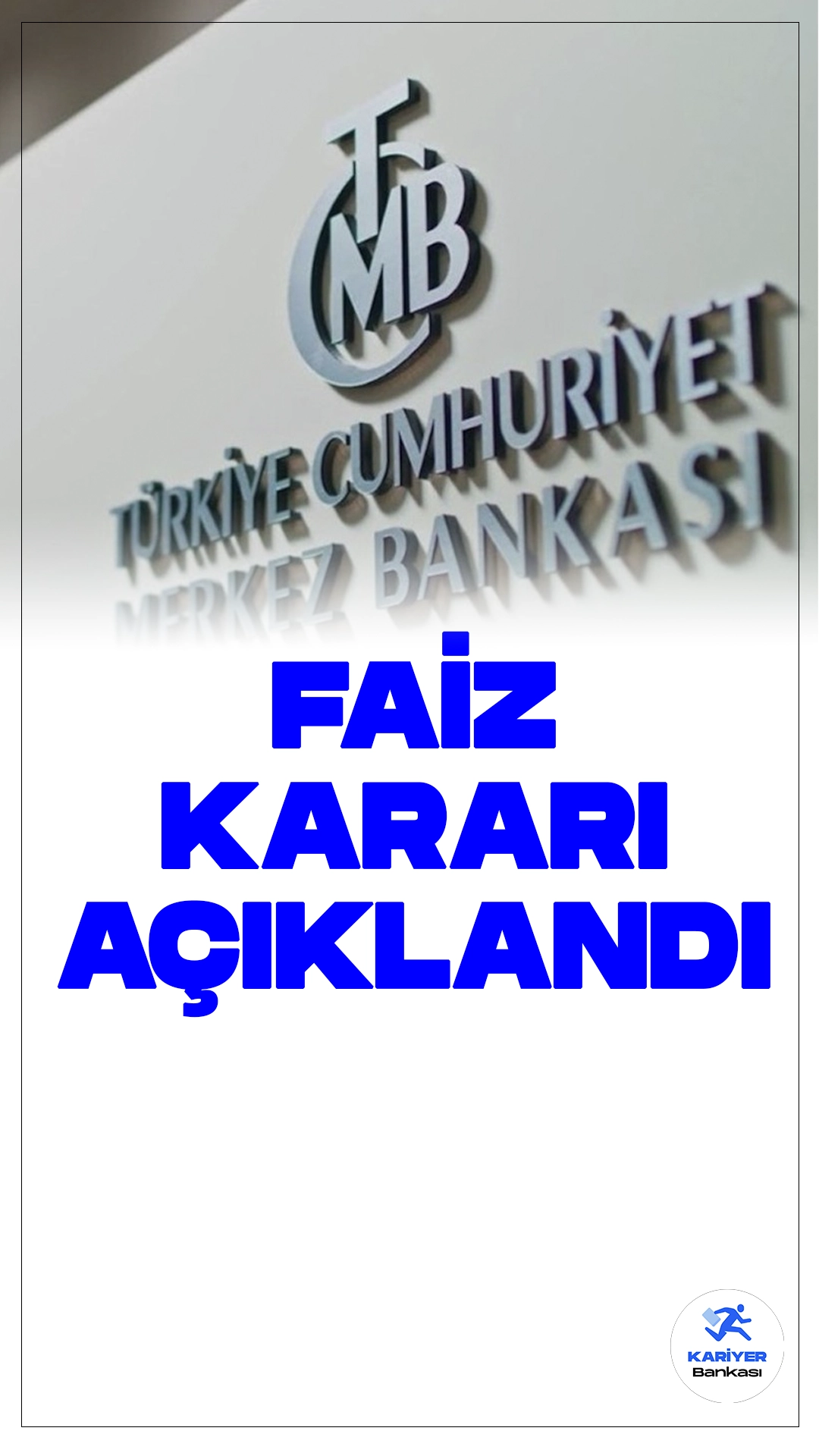 Merkez Bankası Faiz Kararı Açıklandı. Türkiye Cumhuriyet Merkez Bankası sayfasından yayımlanan duyuruda, Para Politikası Kurulu (Kurul), politika faizi olan bir hafta vadeli repo ihale faiz oranının yüzde 50’de sabit tutulmasına karar verdiği aktarıldı.