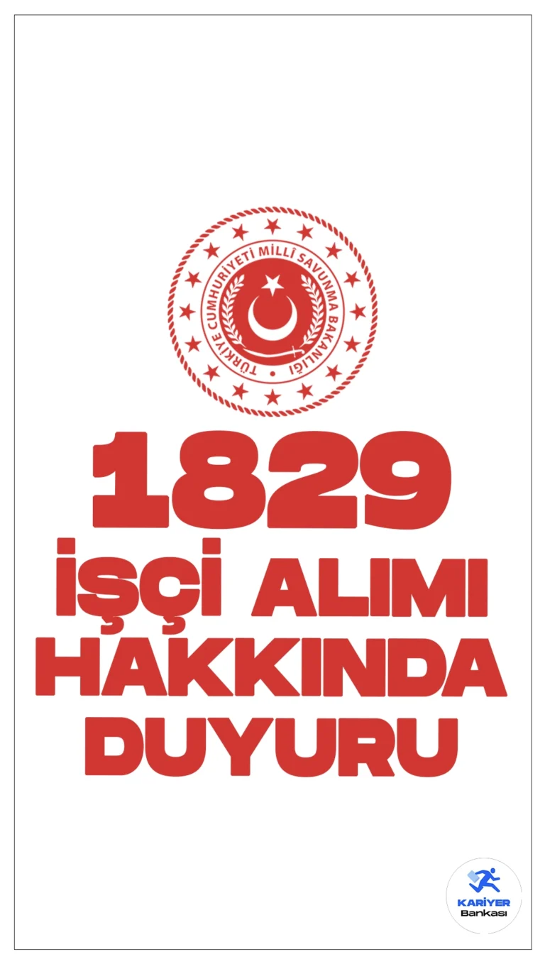 MSB 1829 İşçi Alımı Hakkında Duyuru Yayımlandı. Milli Savunma Bakanlığı Personel Genel Müdürlüğü Personel Temin sayfasından yayımlanan duyuruda, MSB 1829 sürekli işçi alımı kapsamında işçi alımı sonuçlarının açıklandığı aktarıldı. Adaylar sonuçlarına https://personeltemin.msb.gov.tr/SonucSorgulama/Sonuc adresi üzerinden erişebilecekler.