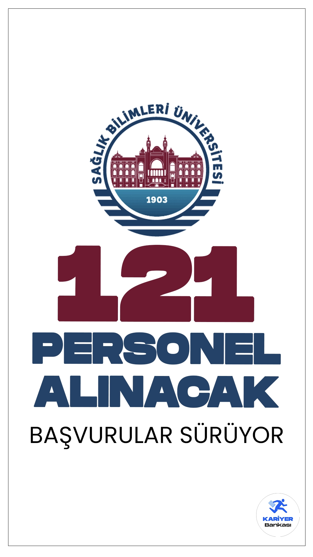 Sağlık Bilimleri Üniversitesi (SBÜ) 121 Personel Alımı Sürüyor.Resmi Gazete'de yayımlanan duyuruya göre, Sağlık Bilimleri Üniversitesi'nin çeşitli birimlerinde bulunan akademik ve idari birimlerinde istihdam edilmek üzere büro personeli, tekniker, teknisyen, mühendis, koruma ve güvenlik görevlisi, temizlik personeli, şoför, aşçı, sağlık teknikeri, diğer teknik hizmet personeli ve kütüphaneci ünvanlarında personel alımı yapılacak. Başvuru yapacak adayların belirtilen genel ve özel şartları sağlaması gerekmektedir.İşte şartlar ve başvuru bilgileri.