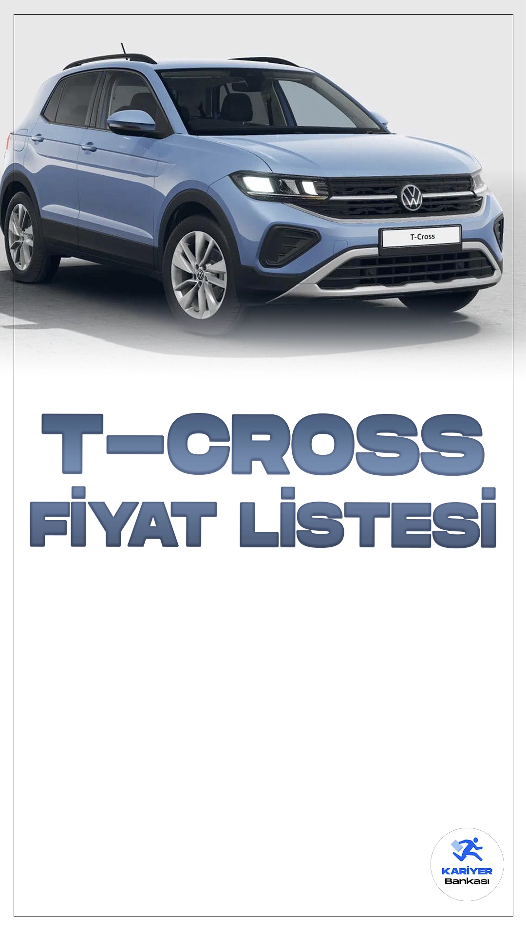 Volkswagen T-Cross Temmuz 2024 Fiyat Listesi Yayımlandı.Volkswagen'in şehirli SUV segmentindeki iddialı temsilcisi T-Cross, Türkiye yollarında kullanıcılarla buluşuyor. Tasarımı, konforu ve teknolojik özellikleriyle dikkat çeken T-Cross, özellikle şehir içi kullanımda sunduğu pratik çözümlerle öne çıkıyor.