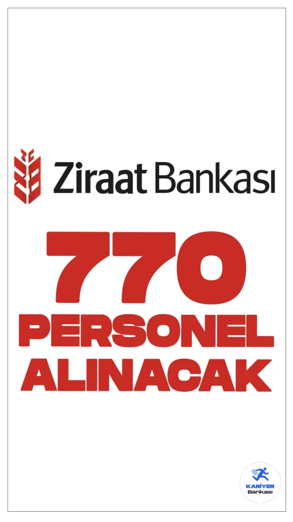 Ziraat Bankası 770 Personel Alımı Yapacak. Ziraat Bankası sayfasından yayımlana duyurulara göre, Ziraat Bankasına uzman yardımcısı, servis görevlisi ve müfettiş yardımcısı alımı yapılacak. Başvurular 2 Temmuz-19 Temmuz 2024 tarihleri arasında gerçekleştirilecek. İşte şartlar ve başvuru bilgileri..
