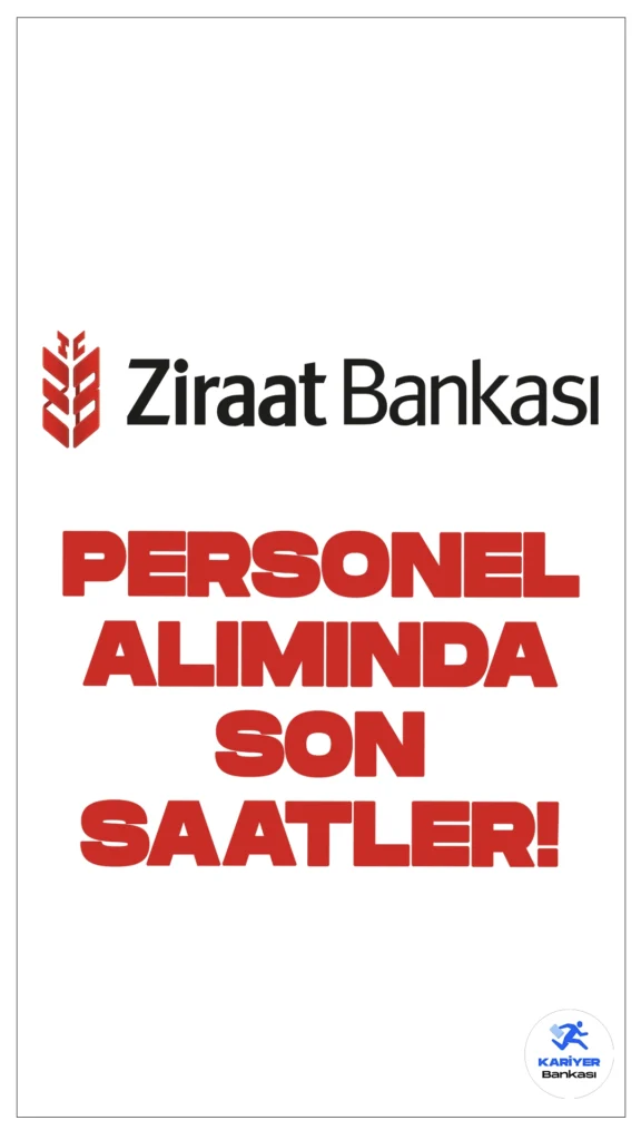 Ziraat Bankası 770 Personel Alımında Son Saatler.Ziraat Bankası sayfasından yayımlanan duyurulara göre, Ziraat Bankasına uzman yardımcısı, servis görevlisi ve müfettiş yardımcısı alımı yapılacak. Başvuruların bugün (19 temmuz) saat 23:59'da sona erecek.Başvuru yapacak adayların genel ve özel şartları sağlaması gerekmektedir. İşte şartlar ve başvuru bilgileri..