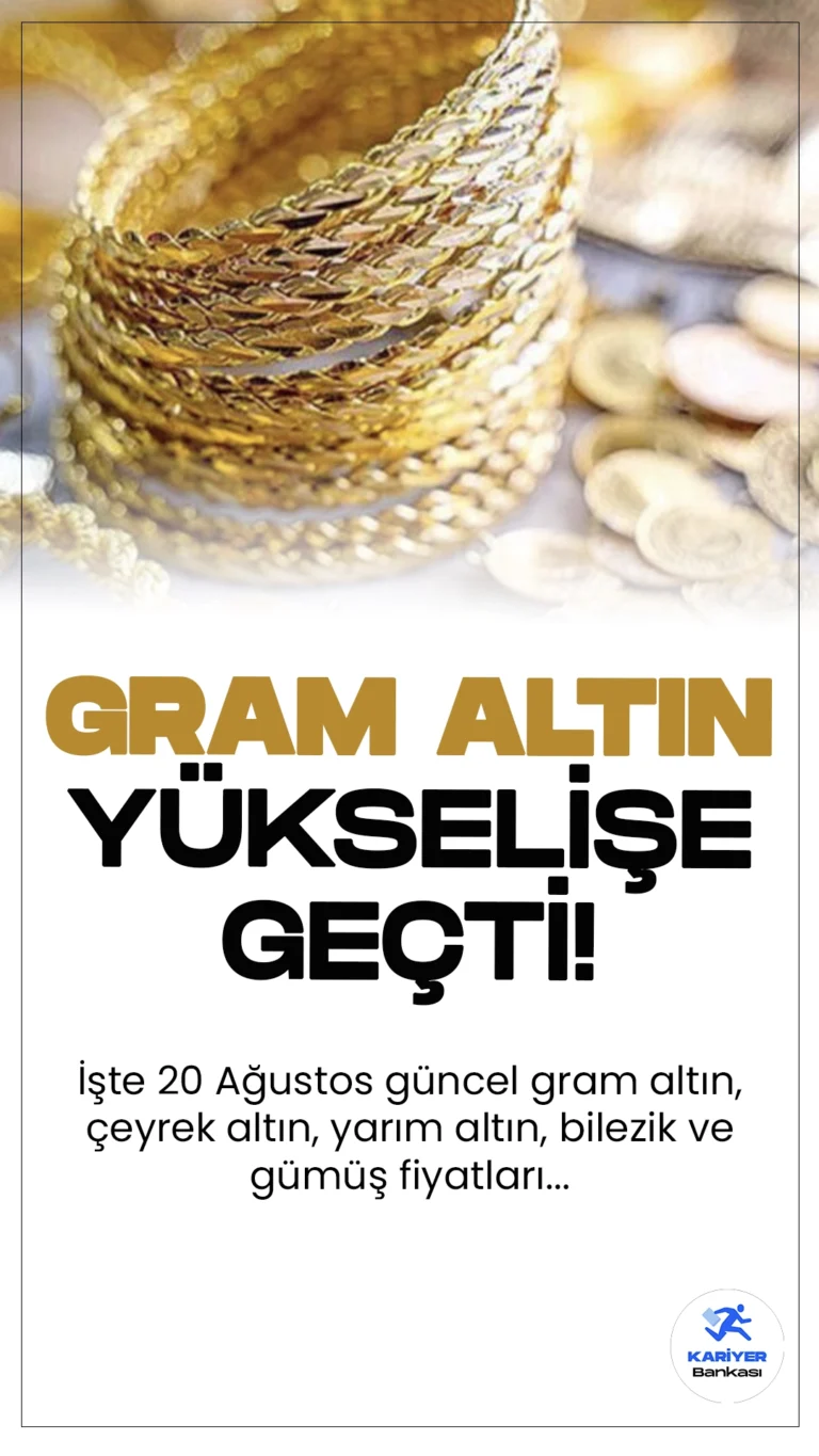 Gram Altın Yükselişe Geçti! İşte 20 Ağustos Altın ve Gümüş Fiyatları…Gram altın yükselmeye devam ediyor. 20 Ağustos itibarıyla rekor tazeleyen gram altın, yatırımcıları tarafından anbean takip ediliyor.