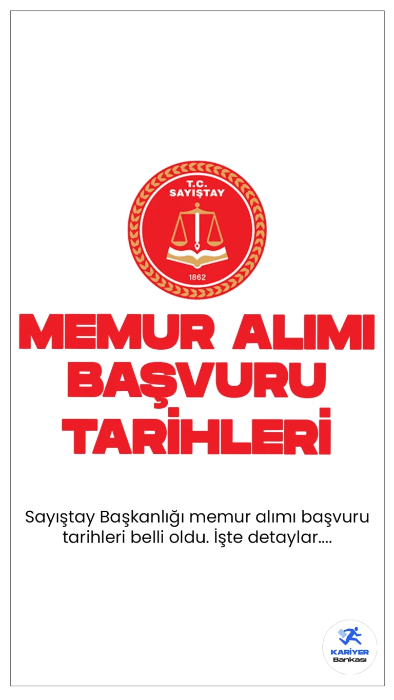 Sayıştay Başkanlığı, 25 kişilik denetçi yardımcısı kadrosu için alım yapacağını duyurdu. Bu kapsamda, adaylar eleme, yazılı ve mülakat sınavlarına tabi tutulacak. Başvurular, 21 Ağustos 2024 tarihinden itibaren alınmaya başlayacak ve 28 Ağustos 2024'e kadar devam edecek.