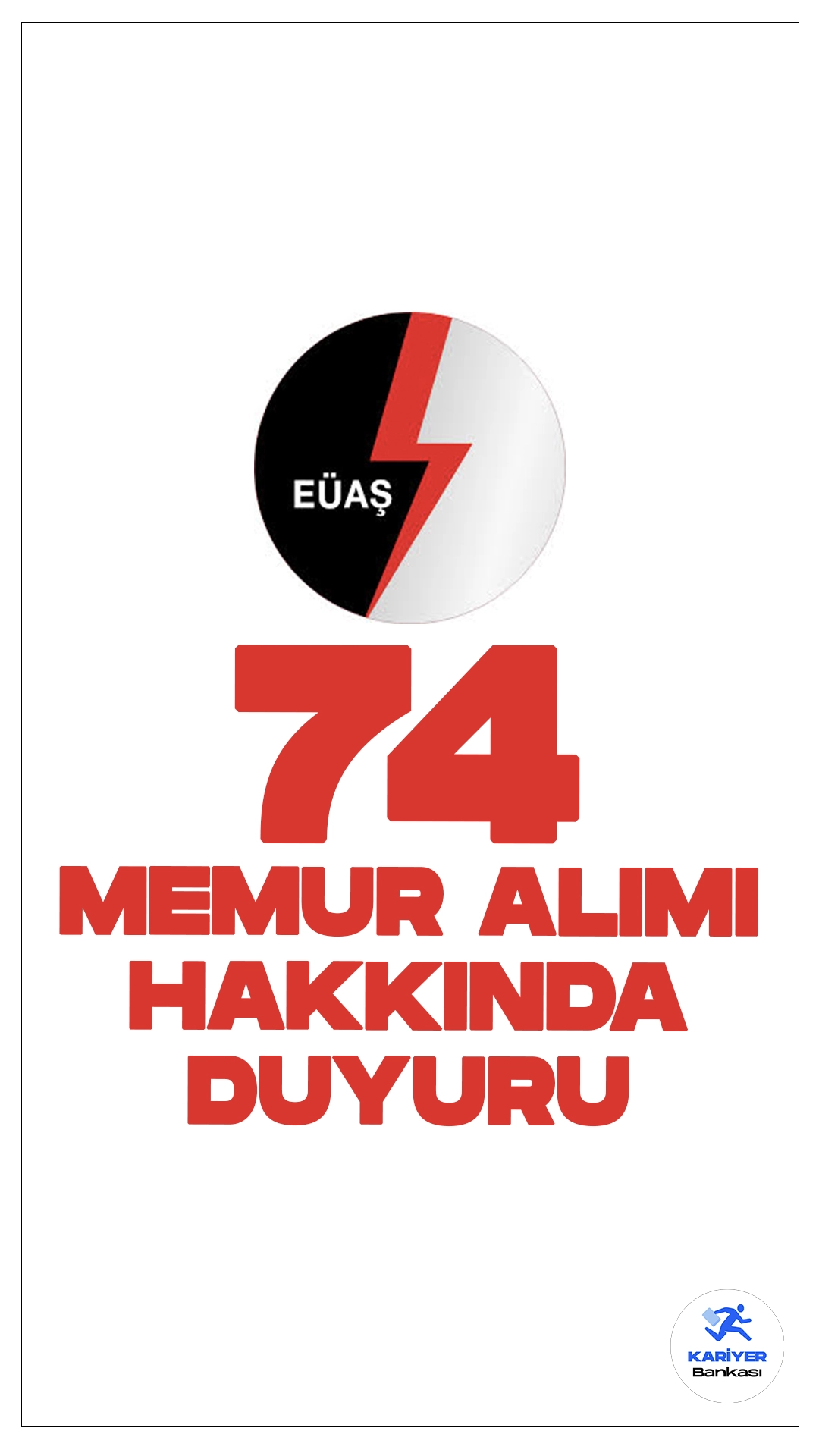 EÜAŞ 74 Memur Alımı Hakkında Duyuru Yayımlandı. Elektrik Üretim A.Ş. sayfasından yayımlanan duyuruda, KPSS 2024/1 merkezi atama sonucuna göre EÜAŞ'a yerleşen adayların istenilen belgeleri 12.08.2024 tarihi mesai bitimine kadar elden ya da posta yoluyla göndermeleri gerektiği aktarıldı.