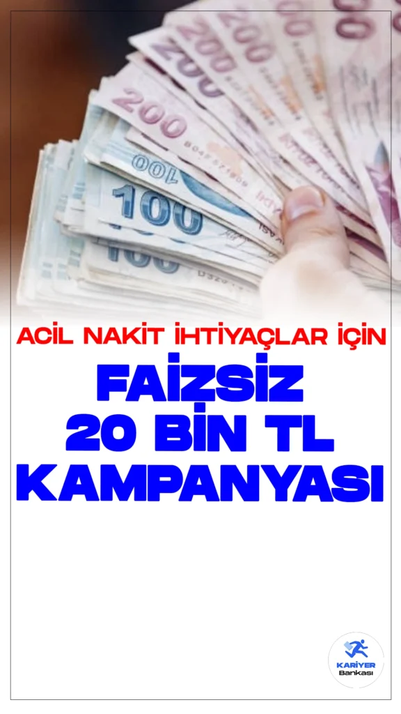 Garanti BBVA'dan 20.000 TL'ye Varan Faizsiz Kredi Kampanyası. Garanti BBVA Mobil uygulamasını indirip ilk defa müşteri olanlara, 20 bin TL'ye varan %0 faizli kredi imkanı sunuluyor. Kampanya 1-31 Ağustos tarihleri arasında geçerli olup, sadece dijital kanallar üzerinden yapılan başvurular için geçerlidir. Başvuru yapacak müşterilerin şartları sağlaması gerekmektedir.
