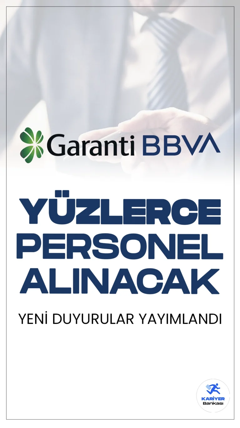 Garanti BBVA, Türkiye genelinde çeşitli pozisyonlar için yeni kariyer fırsatları sunuyor. Banka, teknoloji, müşteri hizmetleri, finans ve emeklilik gibi birçok alanda toplamda 42 açık pozisyon için yetenekli adaylar arıyor. İstanbul, Ankara, İzmir ve diğer büyük şehirlerde hem hibrit hem de tam zamanlı çalışma imkânı sunan bu pozisyonlar, kariyerinde ilerlemek isteyenler için önemli fırsatlar barındırıyor.