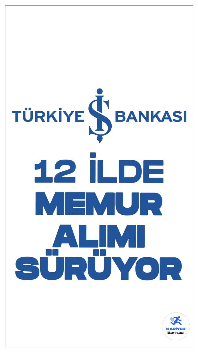 İş Bankası 12 İlde Memur Alımı Başvuruları Sürüyor.İlgili alım duyurusuna göre, Türkiye İş Bankası, belirli ilçelerde yer alan şubelerinde görev almak üzere Memur pozisyonunda çalışma arkadaşları arıyor. Bursa, Bingöl, Diyarbakır, Gümüşhane, Hakkari, Mardin, Ordu, Sinop, Şanlıurfa, Şırnak, Yozgat ve Zonguldak illerinin bazı ilçelerinde görevlendirilecek memurlar, temel bankacılık hizmetlerini yerine getirecekler. Başvuru yapacak adayların belirtilen şartları sağlaması gerekmektedir