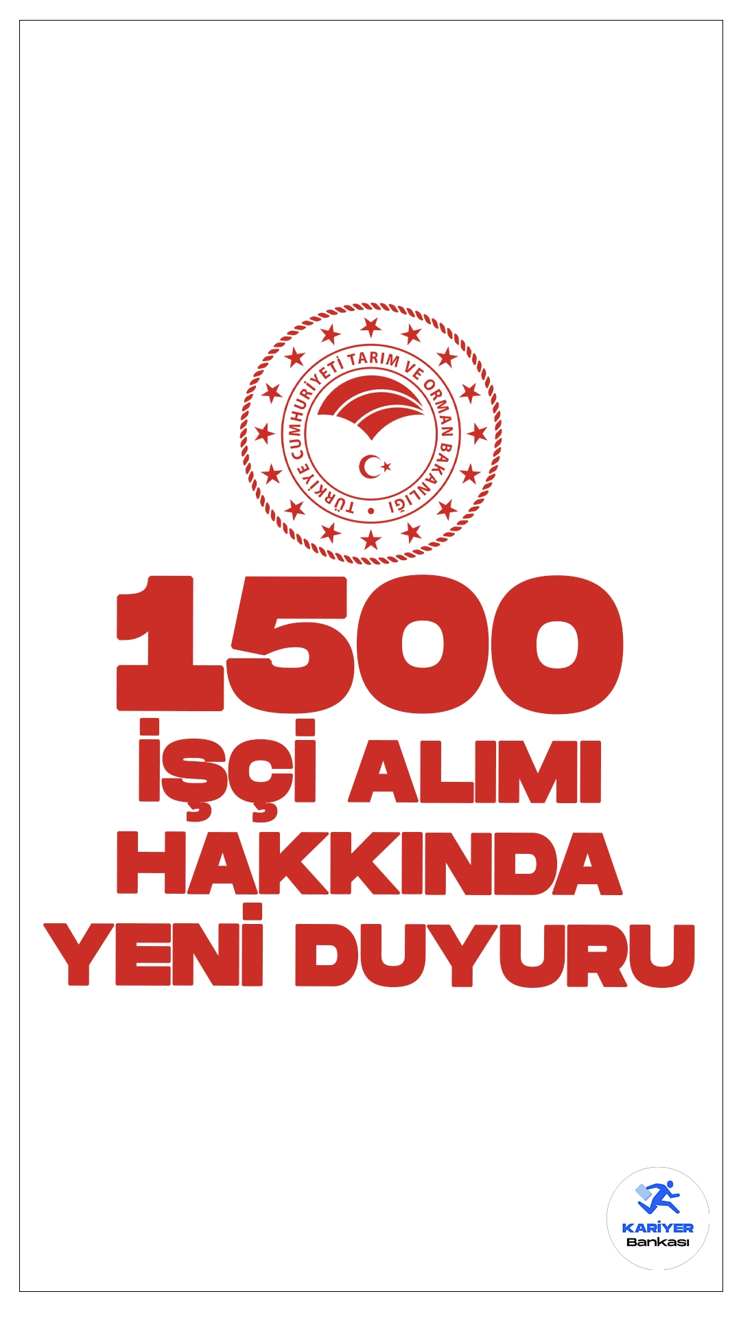 Tarım Bakanlığı 1500 İşçi Alımı Hakkında Duyuru Geldi. Tarım ve Orman Bakanlığı sayfasından yayımlanan duyuruda, 01.08.2024 - 09.08.2024 tarihleri arasında evrak teslimi yapmayan adaylar yerine sırasıyla yedek adayların 21.08.2024 – 29.08.2024 tarihleri arasında evrak teslim işleminin yapılacağı aktarıldı.