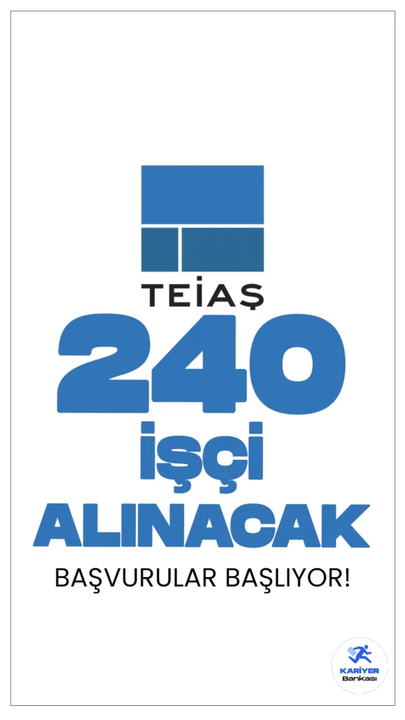 TEİAŞ 240 İşçi Alımı Başvuruları Başlıyor.İlgili alım duyurusuna göre, Türkiye Elektrik İletim A.Ş. (TEİAŞ), taşra teşkilatında çalıştırılmak üzere toplamda 240 sürekli işçi statüsünde tekniker alımı yapacak. Elektrik, elektronik ve harita teknikerliği branşlarında yapılacak olan alımlar, yarın (5 Ağustos 2024) İŞKUR üzerinden başvuruya açılacak. İşte şartlar ve illere göre kontenjanlar..