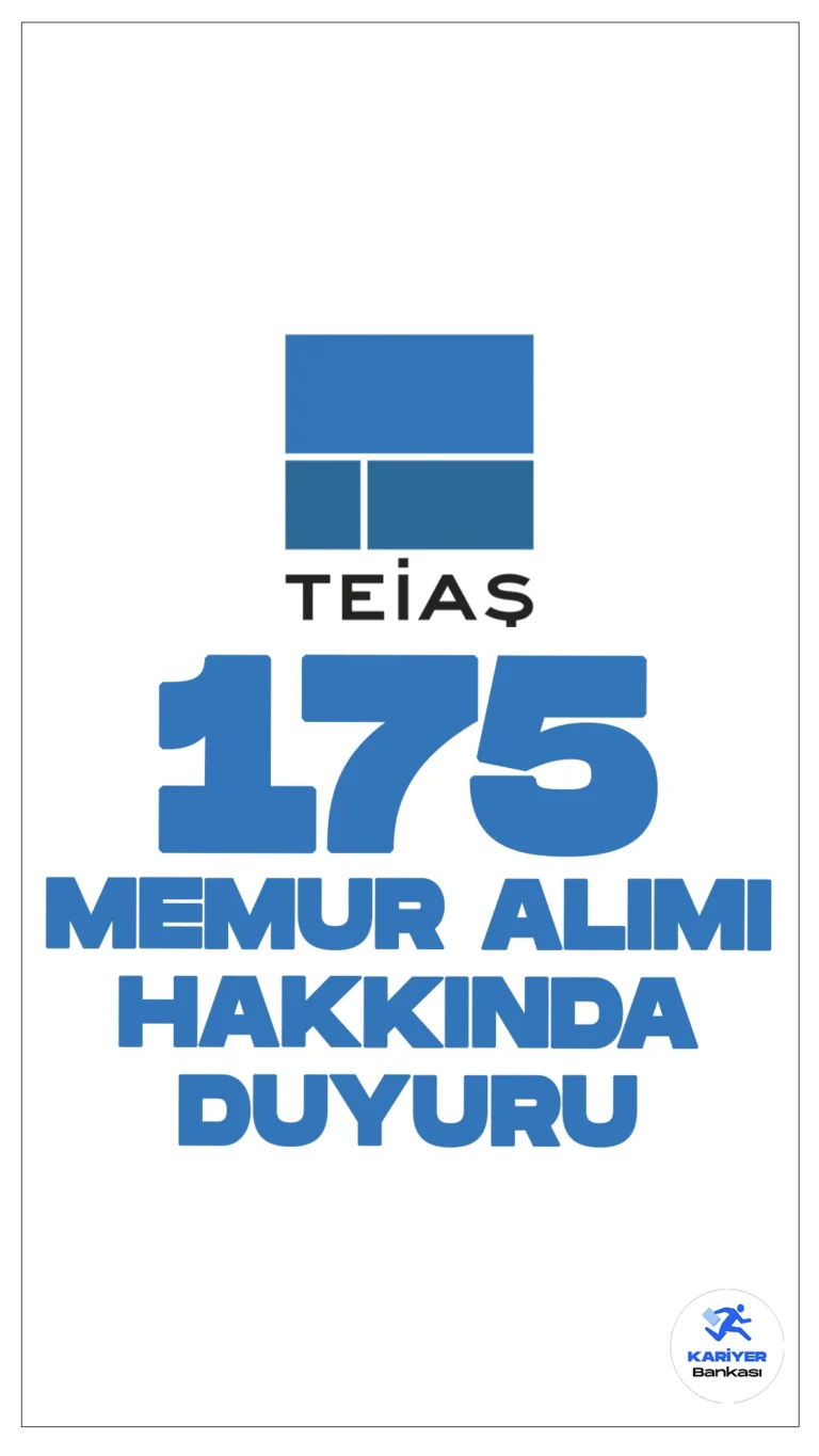 TEİAŞ 175 Memur Alımı Hakkında Duyuru Geldi.Türkiye Elektrik İletim A.Ş. sayfasından yayımlanan duyuruda, KPSS 2024/1 kapsamında merkezi atamayla yerleşen adayların 14.08.2024- 15.08.2024 tarihleri arasında belirtilen adrese istenilen belgeleri teslim etmeleri gerektiği aktarıldı.