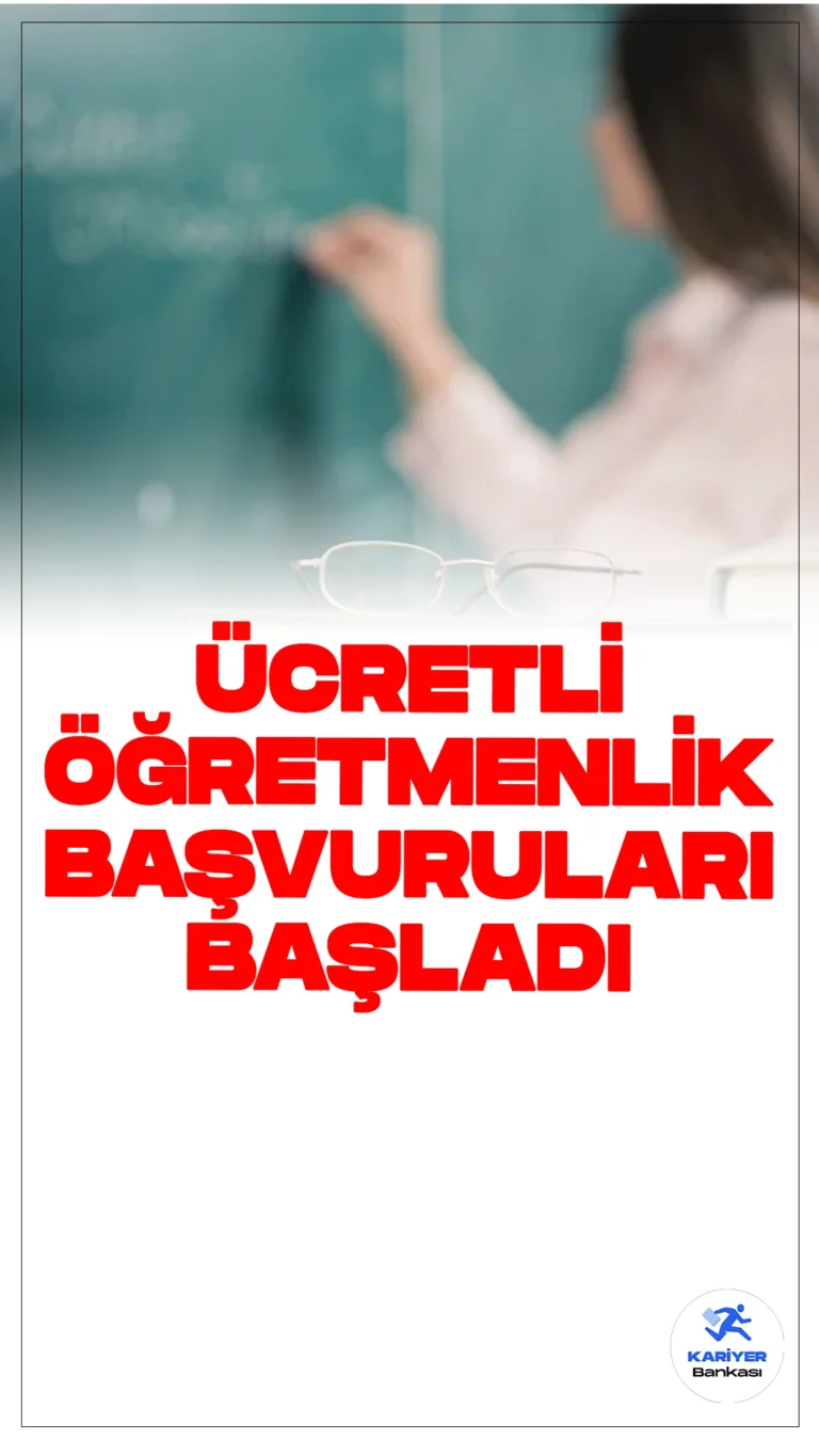 Ücretli Öğretmenlik Başvuruları Başladı.Milli Eğitim Bakanlığı (MEB), 2024-2025 eğitim öğretim yılı için ücretli öğretmenlik başvurularını e-Devlet üzerinden almaya başladı. Ücretli öğretmenlik, öğretmen açığını geçici olarak kapatmak amacıyla MEB tarafından uygulanan ve saatlik ücret karşılığında yapılan bir öğretmenlik türüdür. Başvuruda bulunmak isteyen adaylar, gerekli şartları sağladıkları takdirde bu fırsattan yararlanabilirler.