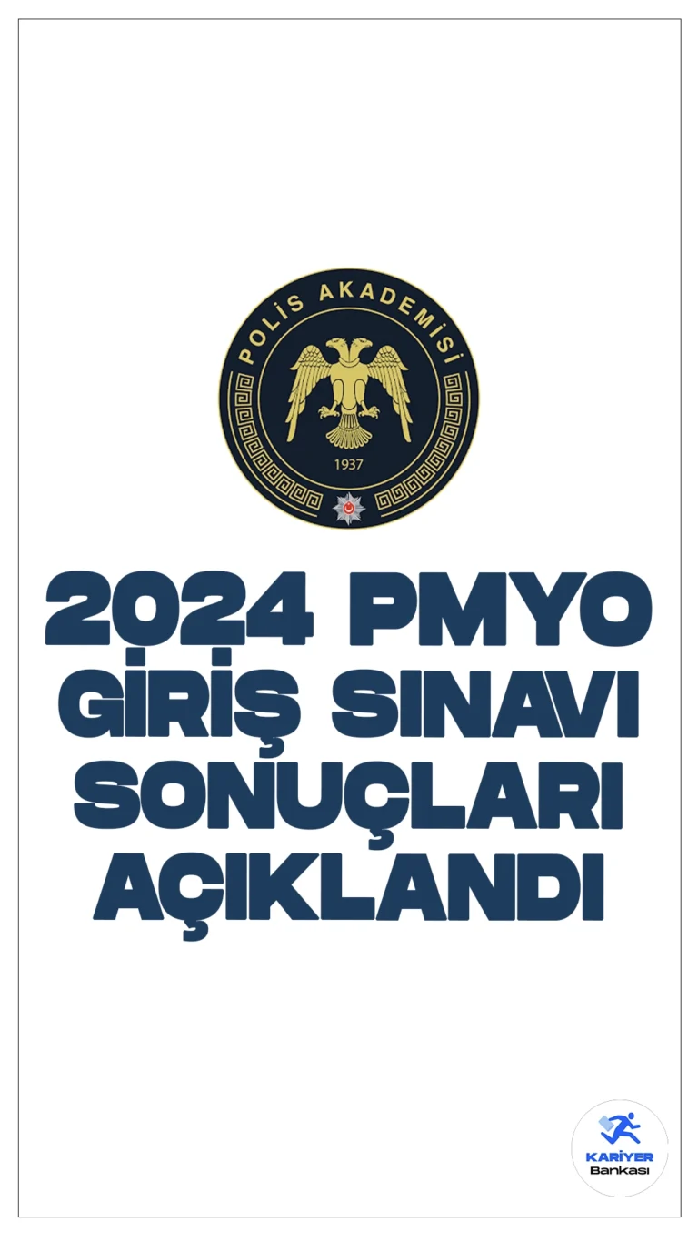 2024 Yılı PMYO Giriş Sınavı Sonuçları Açıklandı. İçişleri Bakanlığı Emniyet Genel Müdürlüğü Polis Akademisi sayfasından yayımlanan son dakika duyuruda, 2024 yılı PMYO giriş sınavı sonuçları açıklandığı aktarılırken, adayların sonuçlarına https://www.turkiye.gov.tr/polis-akademisi-polis-akademisi-sinav-sonucu-sorgulama sayfası üzerinden erişebilecekleri kaydedildi.