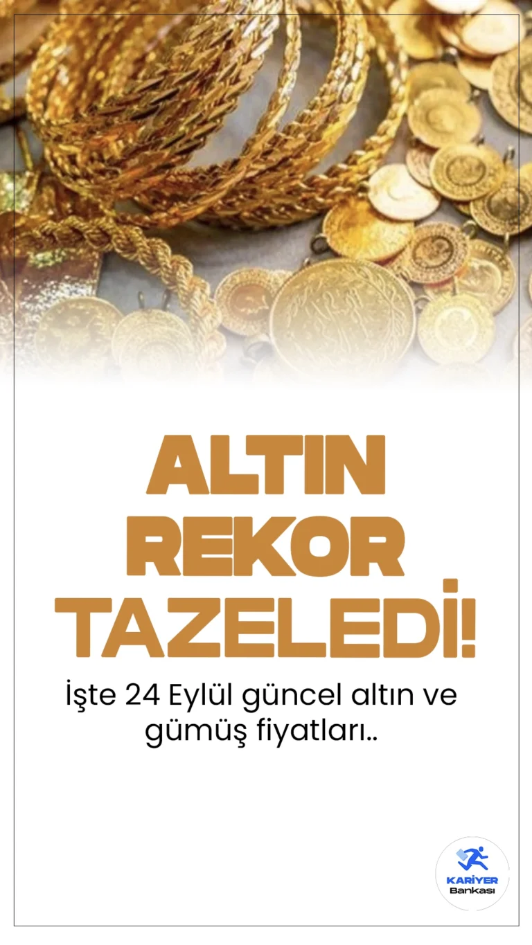 Gram Altın Rekor Tazeledi! İşte 24 Eylül Altın ve Gümüş Fiyatları….Gram altın haftaya rekor tazeleyerek başladı.Serbest piyasalarda gram altın 2,885.91 TL'den işlem görürken, çeyrek altın 4,837.19 TL’den alıcı buluyor.Yarım altın 9,674.37 TL, tam altın ise 19,289.57 TL’den satılıyor.