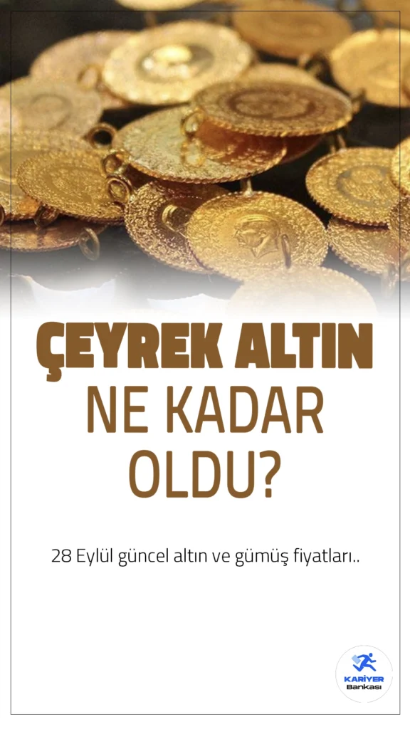 Çeyrek Altın Ne Kadar Oldu? 28 Eylül Altın ve Gümüş Fiyatları...Altın piyasası haftayı hareketli geçiriyor. Ons altın fiyatı %0,52 oranında düşüşle 2.658,23 dolara gerilerken, gram altın ise %0,65 değer kaybederek 2.913,97 TL seviyesine indi. Öte yandan, çeyrek altın ve yarım altın gibi bazı ürünlerde yükselişler gözlemlendi.
