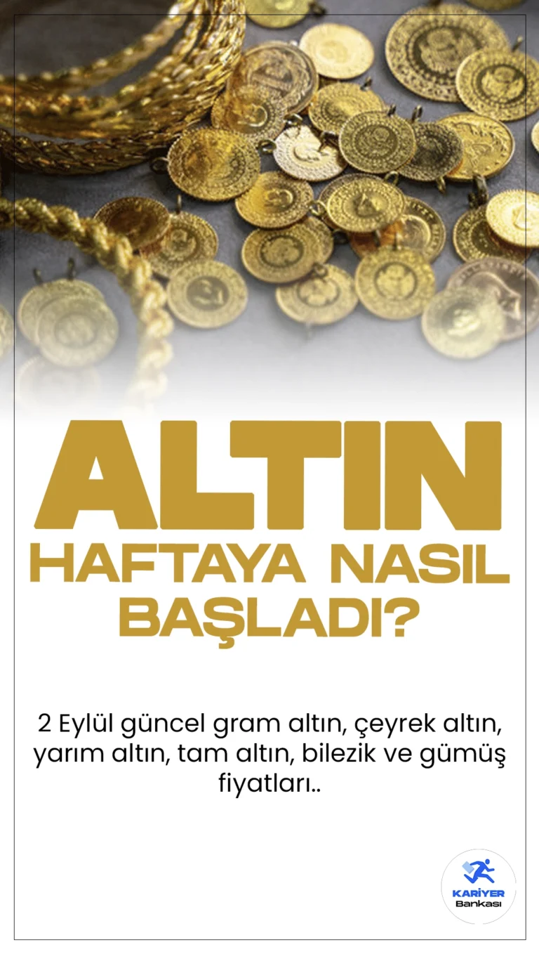 Gram Altın Haftaya Düşüşle Başladı.İşte 2 Eylül Altın ve Gümüş Fiyatları…Geçtiğimiz hafta 2.770 TL'yi gören gram altın, yeni haftaya düşüş yaparak başladı.Serbest piyasalara bakıldığında gram altın 2.730,70 TL'den işlem görürken, çeyrek altın 4.547,59 TL’den alıcı buluyor.Yarım altın 9.095,17 TL, tam altın ise 18.134,71 TL’den satılıyor.
