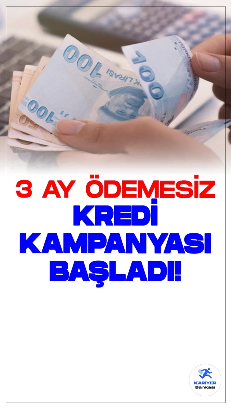 Akbank'tan 3 Ay Ödemesiz Kredi Kampanyası!Akbank, acil nakit ihtiyaçlara özel 3 ay ertelemeli kredi kampanyası sunuyor. Akbank sayfasından yayımlanan kampanya duyurusuna göre, Akbank Mobil veya Akbank.com üzerinden hızlıca başvuru yaparak, 3 ay ödemesiz kredi kampanyasından faydalanabiliyorsunuz. İşte detaylar...