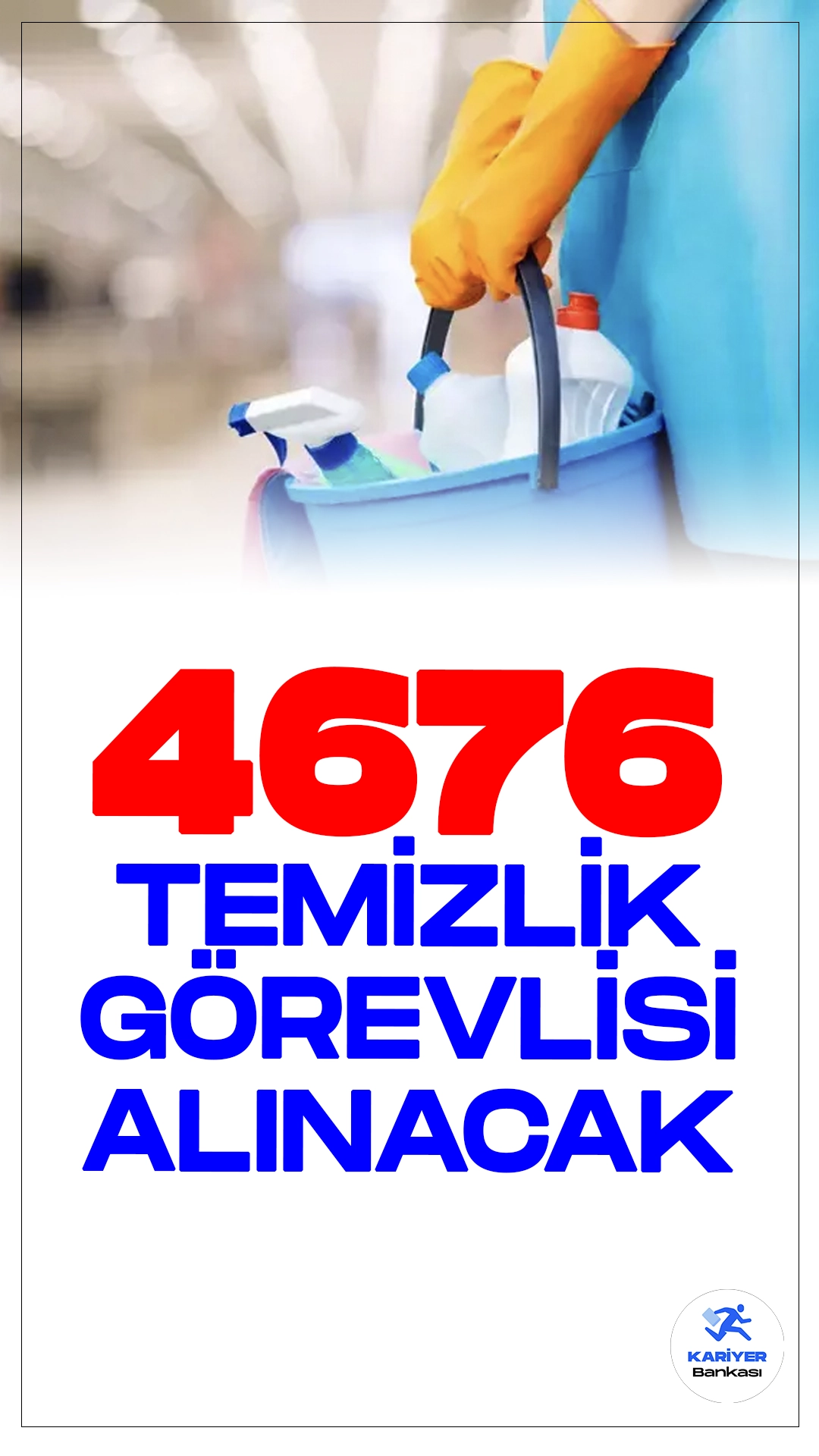 4 Bin 676 Temizlik Görevlisi Alınacak.Türkiye İş Kurumu sayfası üzerinden temizlik görevlisi alımı duyuruları art arda geldi. İŞKUR sayfasından özel sektör firmaları tarafından yayımlanan duyurularda, en az ilkokul mezunlarından 4676 temizlik görevlisi alımı yapılacağı aktarıldı. Başvuru yapacak adayların belirtilen şartları taşıması gerekmektedir.