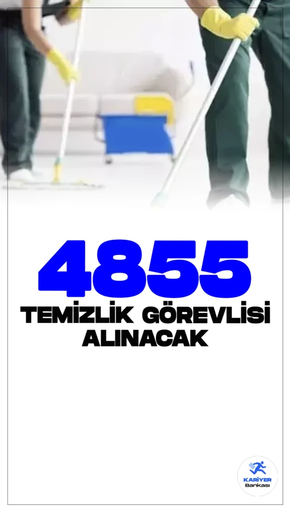 İŞKUR, Türkiye genelinde çeşitli illerde temizlik görevlisi alımlarına hız kesmeden devam ediyor. İŞKUR resmi sayfasından yayımlanan duyurularla en az ilkokul mezunlarından 4855 Temizlik görevlisi alımı yapılacak. İstanbul’dan Gaziantep’e, Çanakkale’den Antalya’ya kadar birçok ilde hem özel sektör hem de kamu kurumları tarafından yapılan bu alımlar, iş arayanlar için önemli bir fırsat sunuyor.